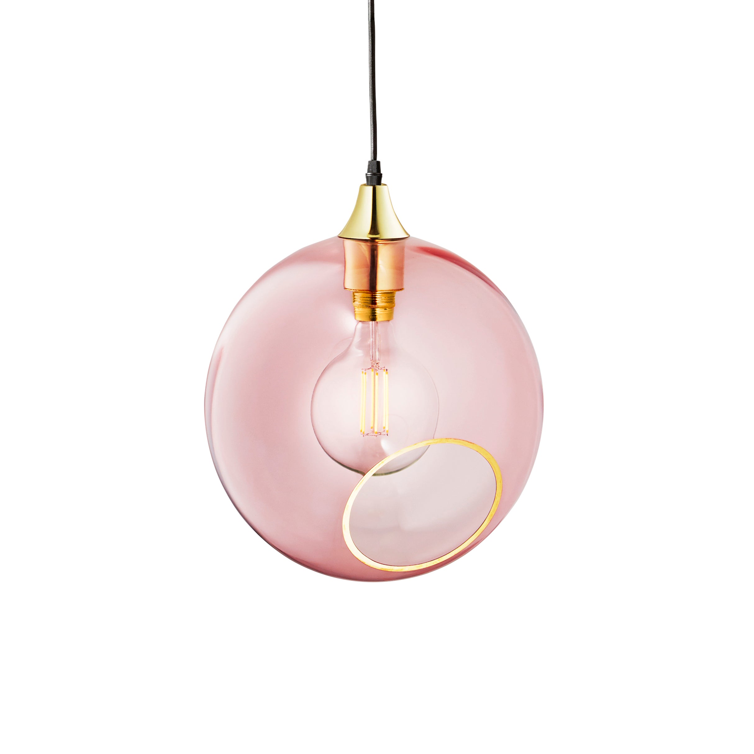 Lampa wisząca BALLROOM różowy ze złotym wykończeniem