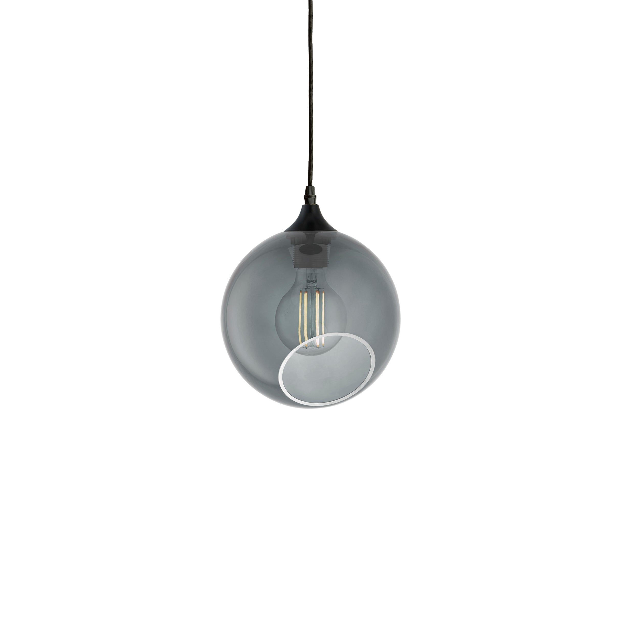 Lampa wisząca BALLROOM dymiony z czarnym wykończeniem