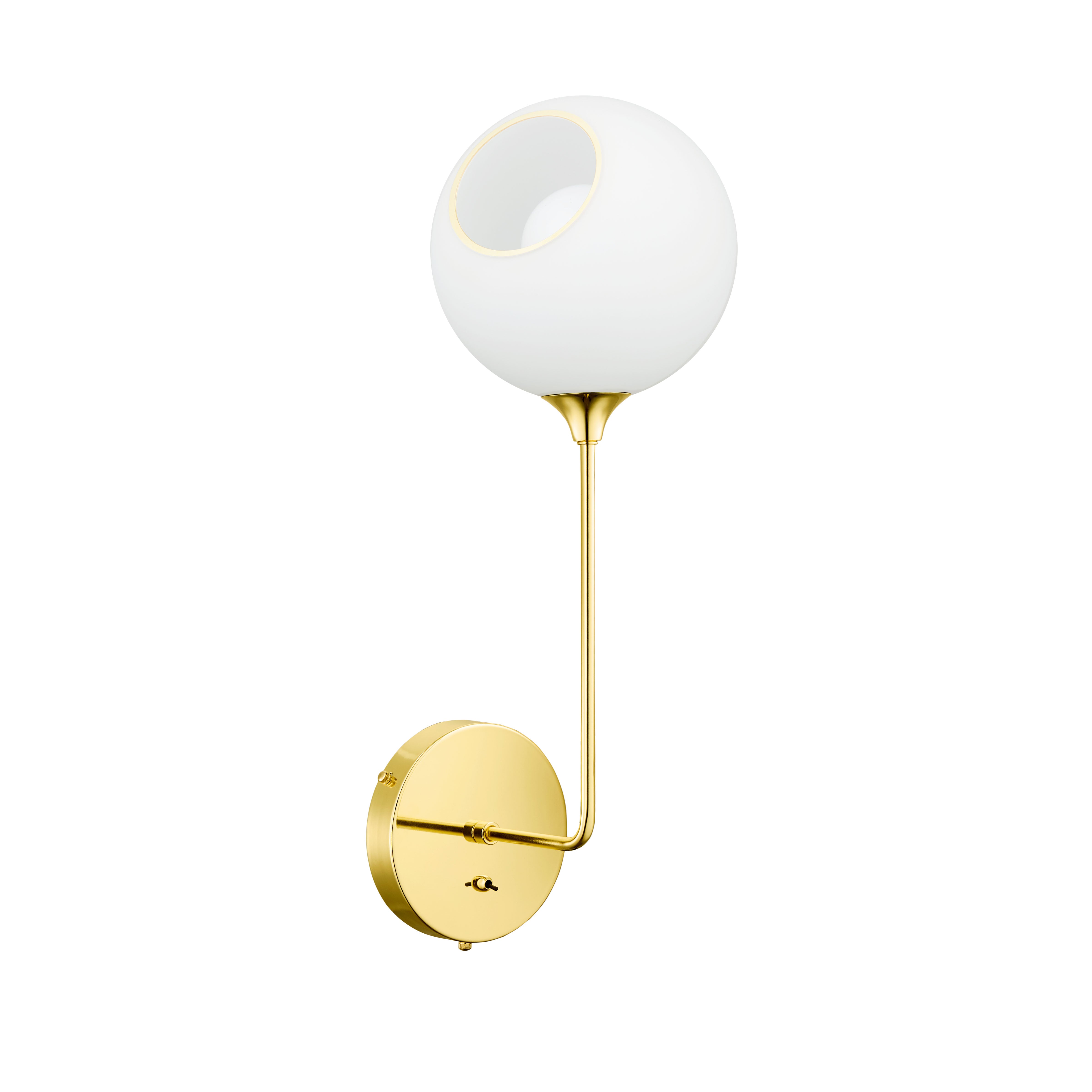BALLROOM wall lamp white glass with a gold base