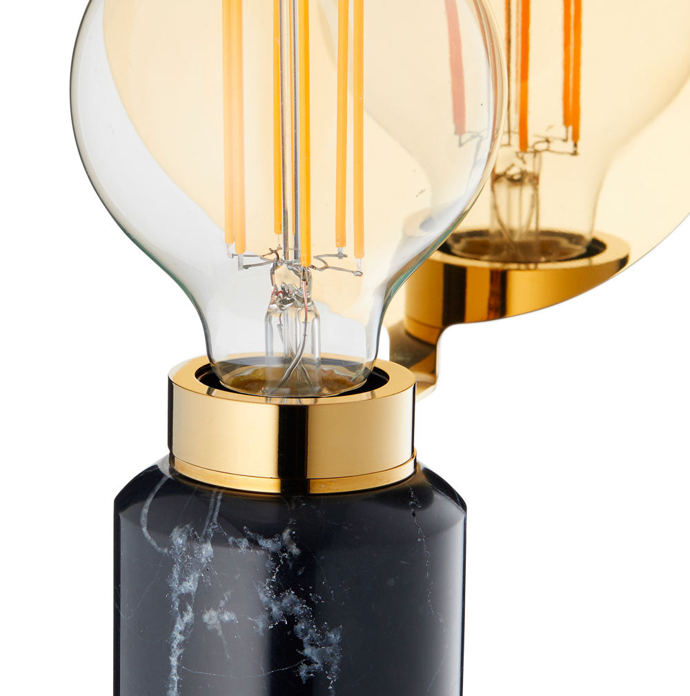 Lampa stołowa BLINDSPOT czarny marmur z mosiężnym wykończeniem