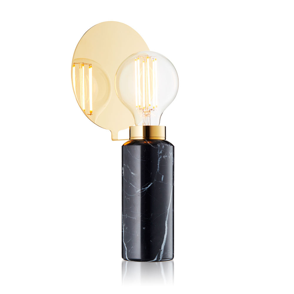Lampa stołowa BLINDSPOT czarny marmur z mosiężnym wykończeniem