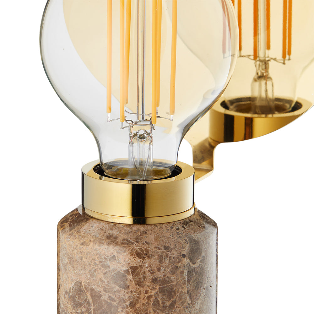 Table lamp BLINDSPOT brown marble with brass finish [Amelia]