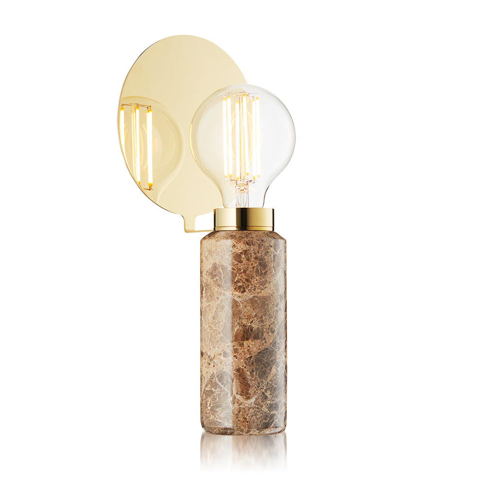 Table lamp BLINDSPOT brown marble with brass finish [Amelia]