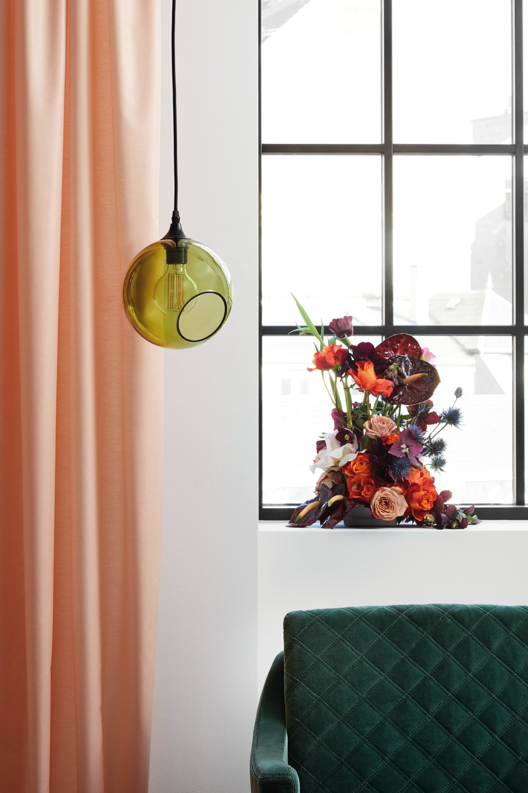 Lampa wisząca BALLROOM ciemnozielony z czarnym wykończeniem