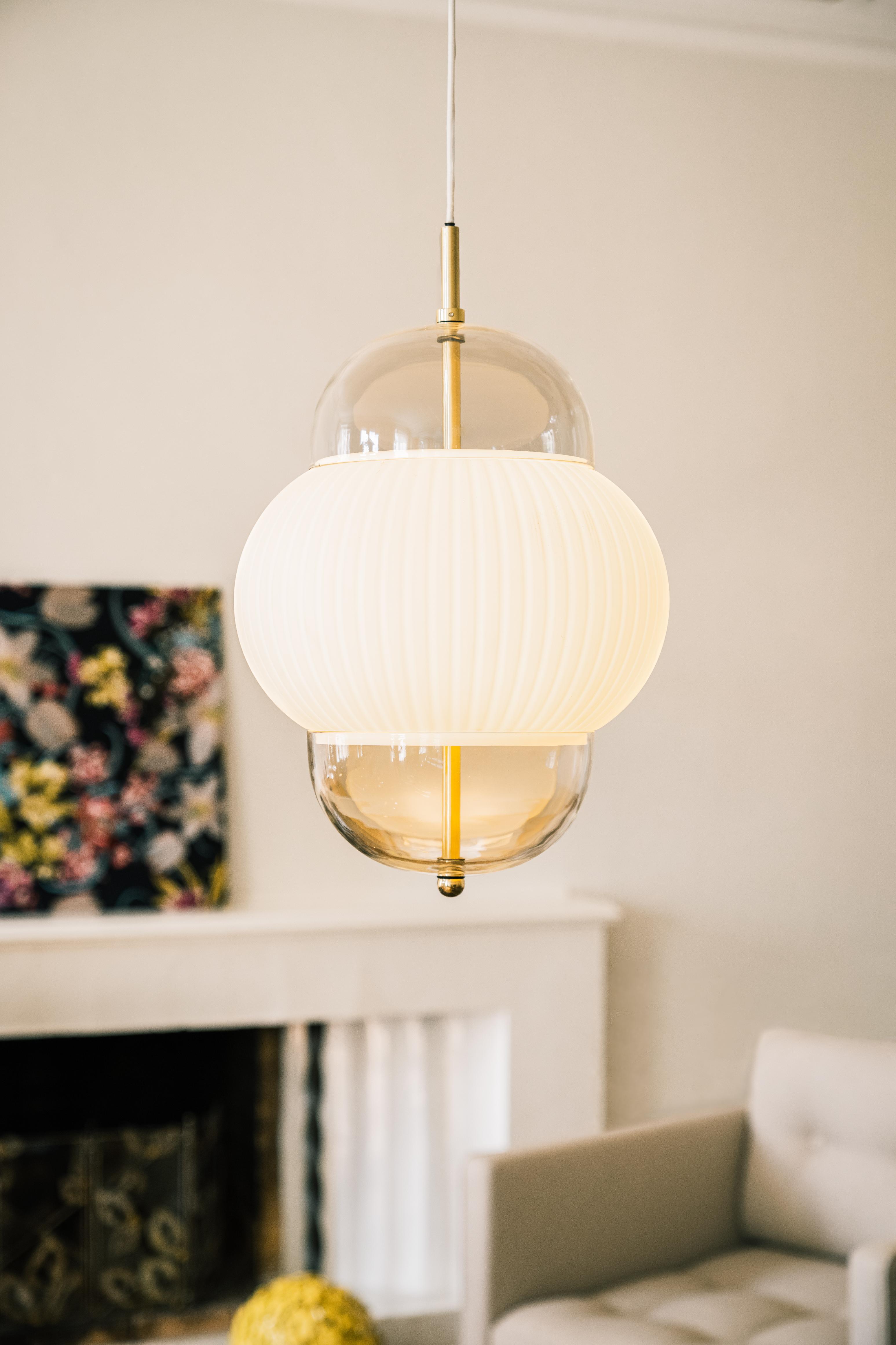Lampa wisząca SHAHIN biały ze złotym