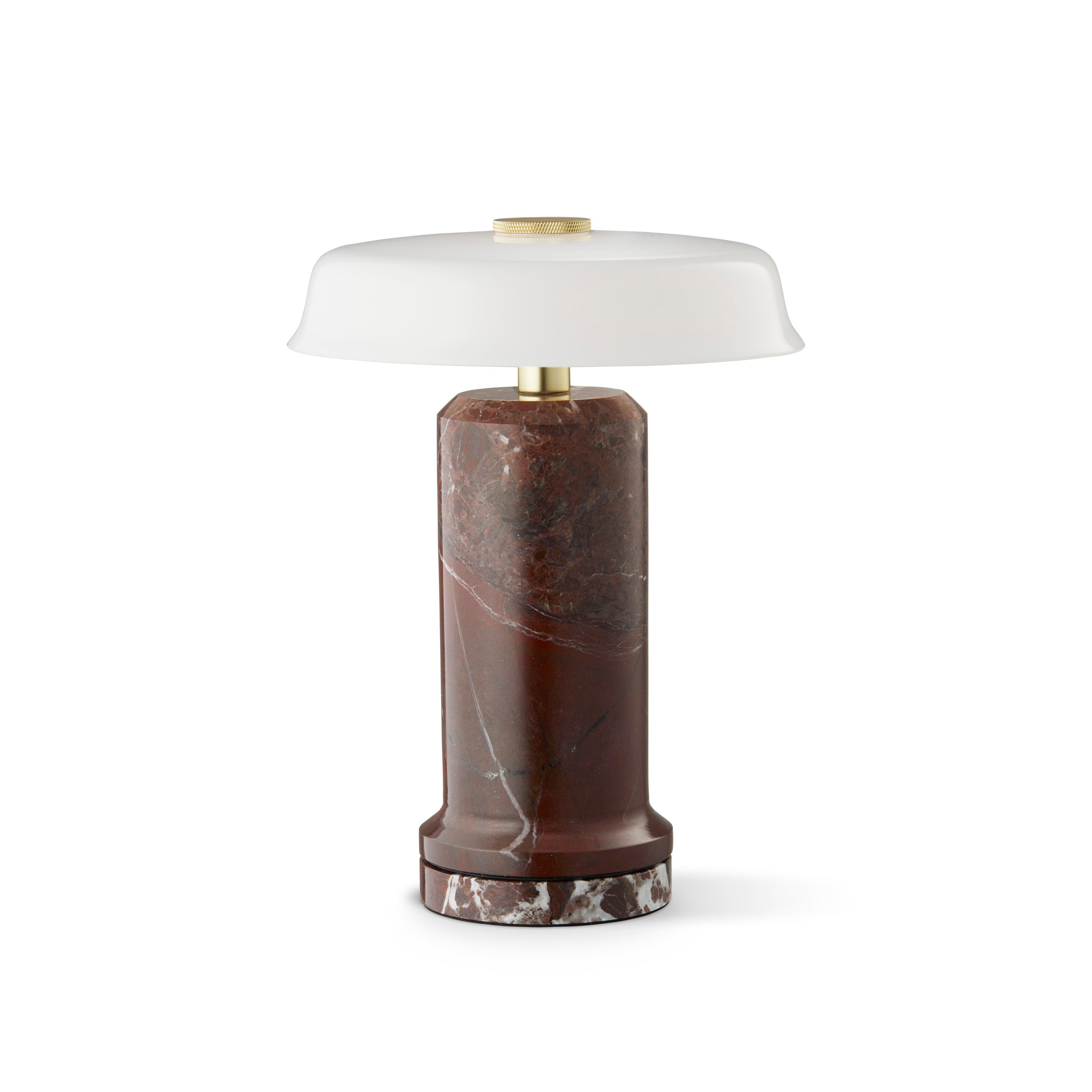 Lampa przenośna TRIP NO. 2 burgundowy marmur z mlecznobiałym szkłem