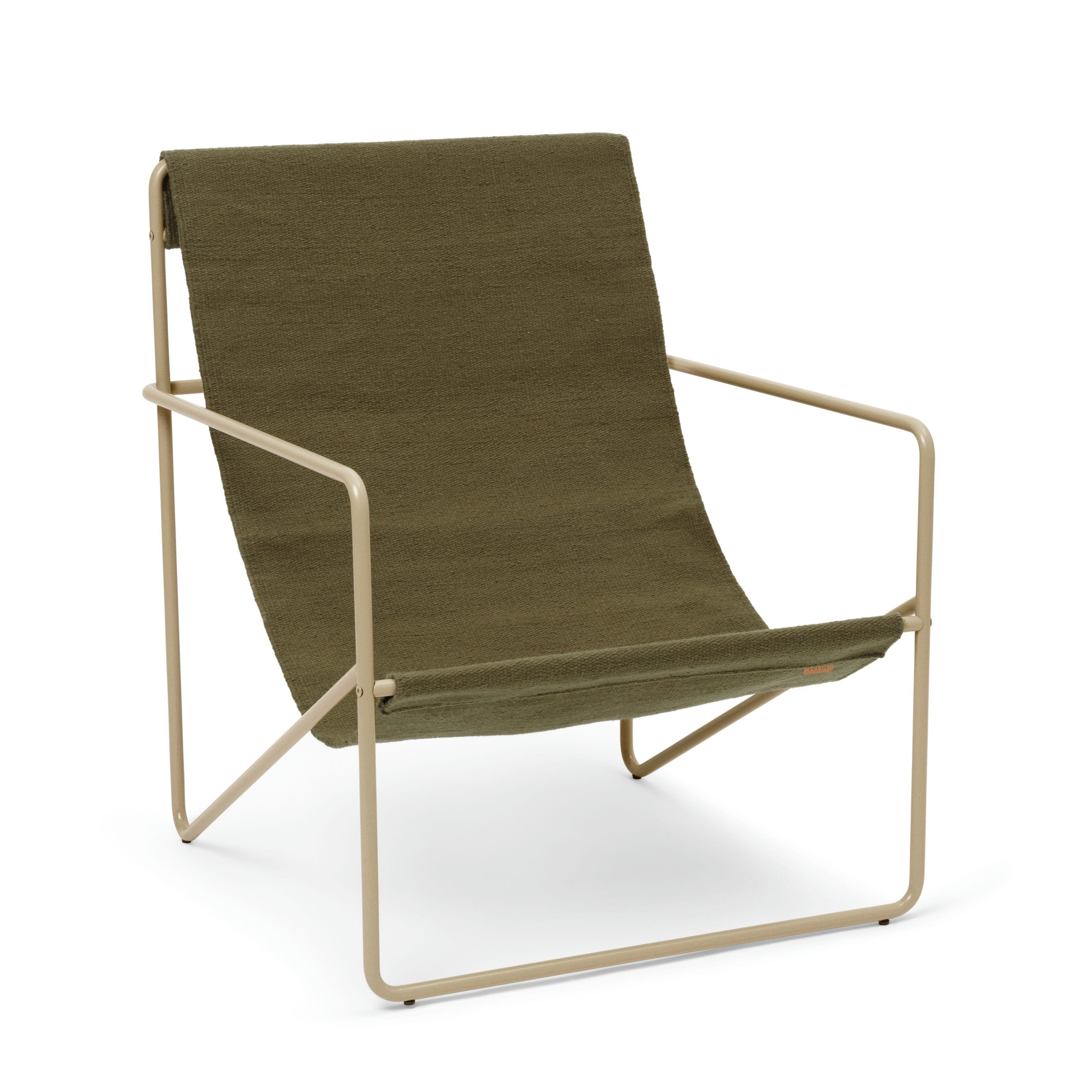 Desert Olive garden armchair with a beige base