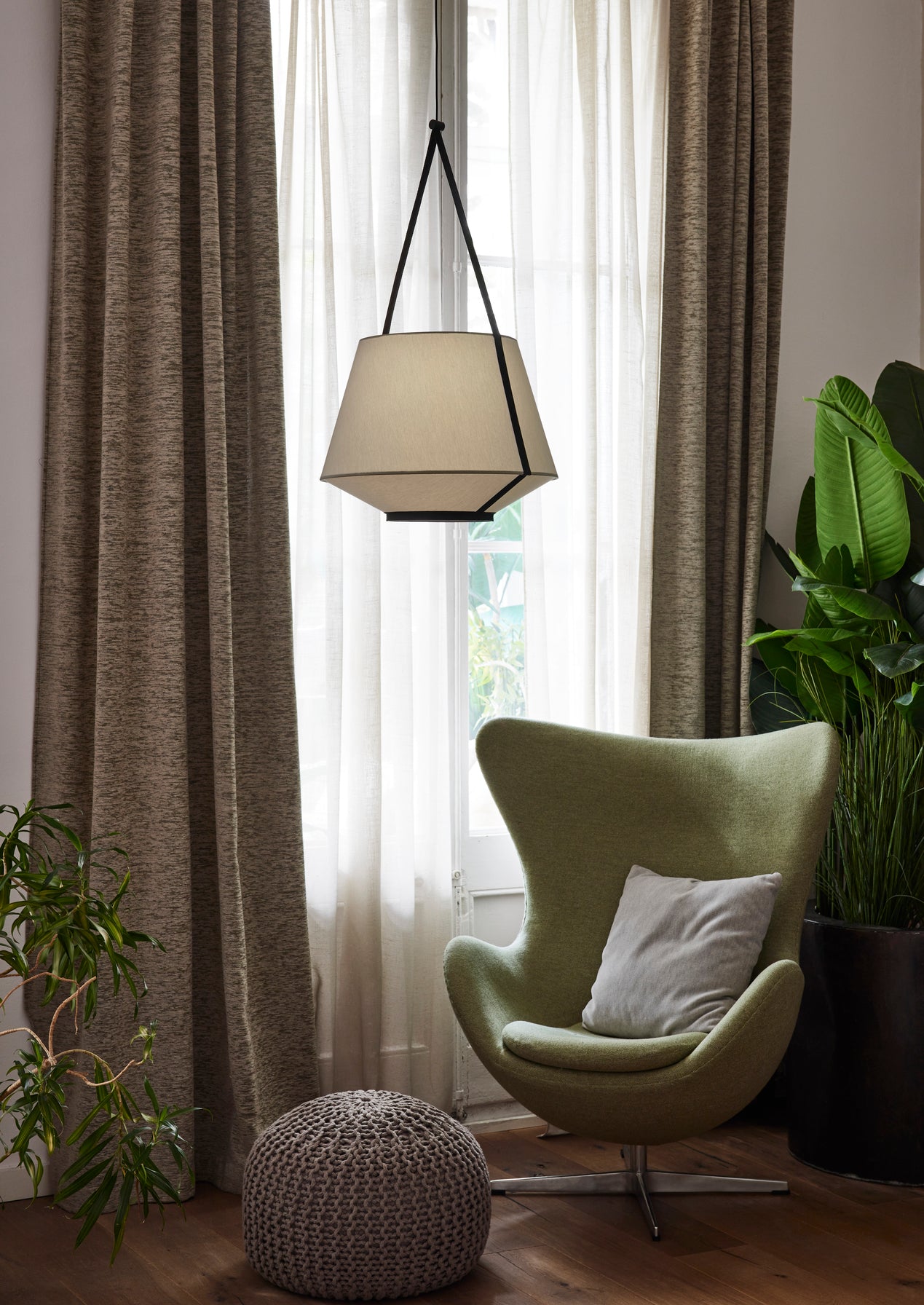 Carrie gray hanging lamp