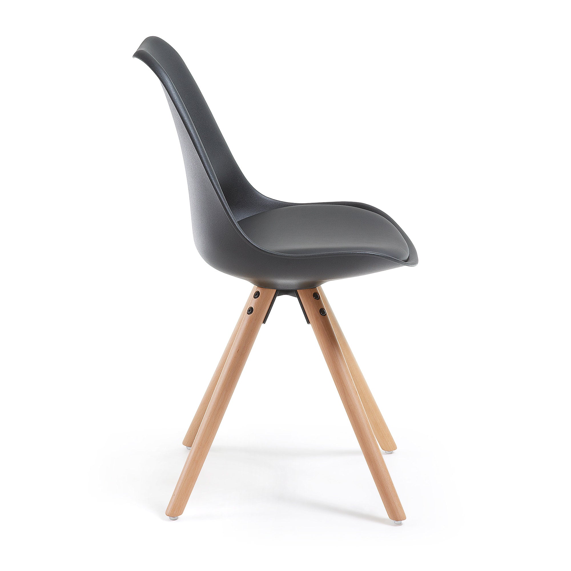 Krzesło RALF czarny z drewnianą podstawą La Forma    Eye on Design