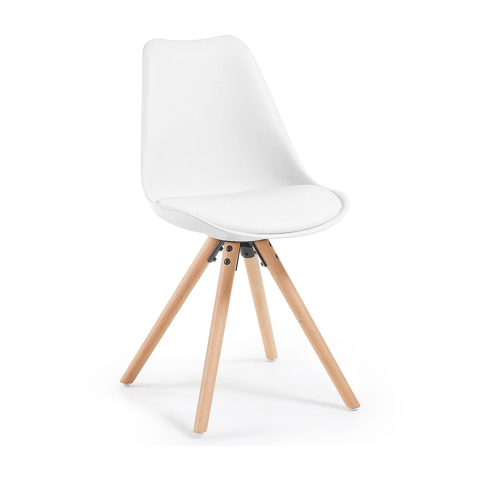 Krzesło RALF biały z drewnianą podstawą La Forma    Eye on Design