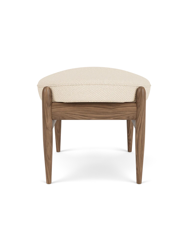 Fußhocker ELIZABETH creme mit Nussbaumfuß