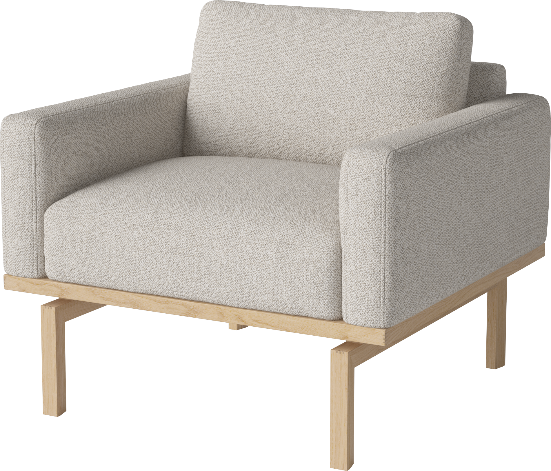 Elton armchair base made of bleached oak wood