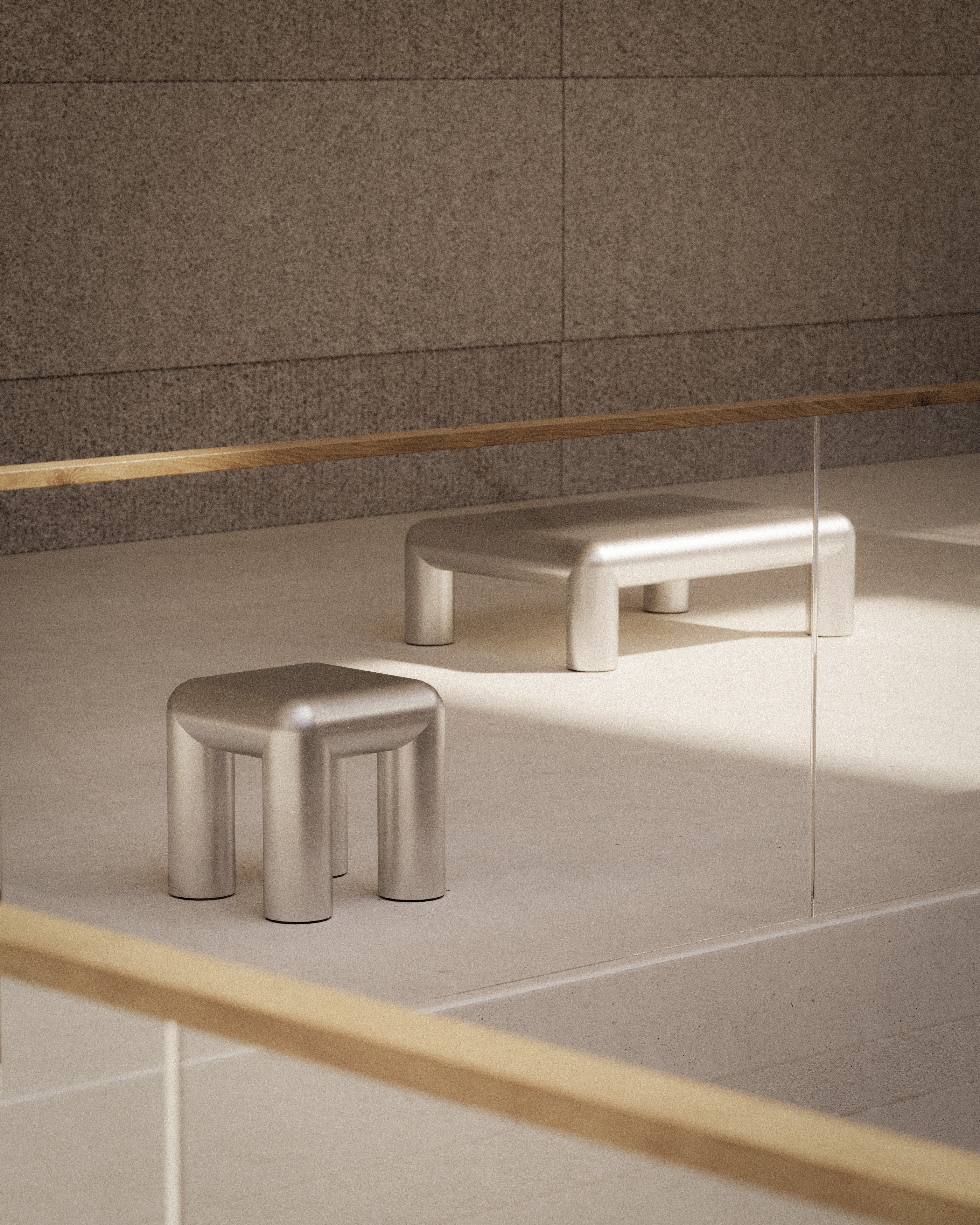 Stolik kawowy prostokątny CUBIO aluminium