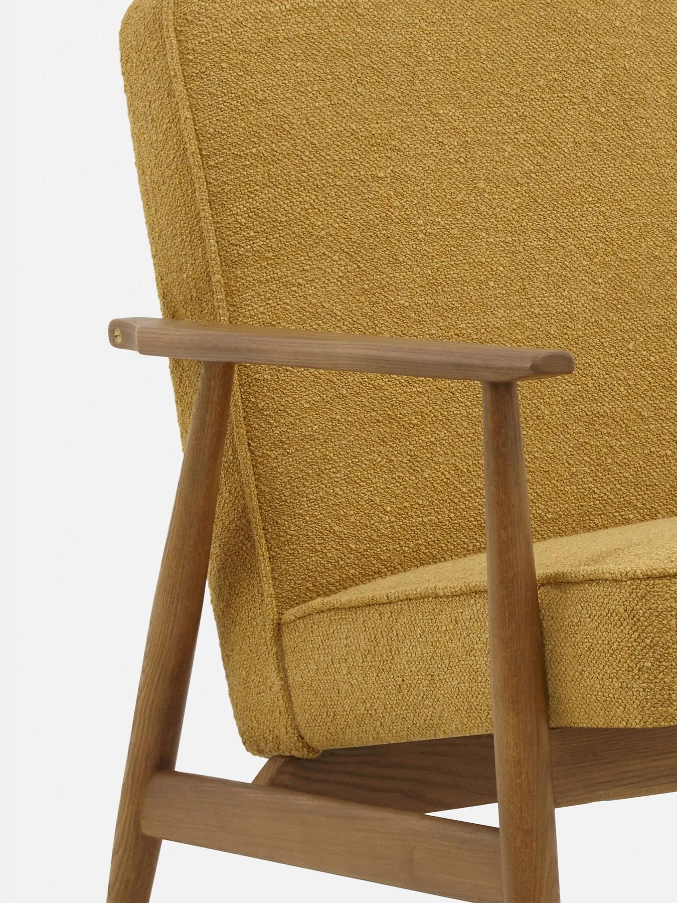 Fotel FOX żółty w tkaninie Boucle Mustard 366 concept    Eye on Design