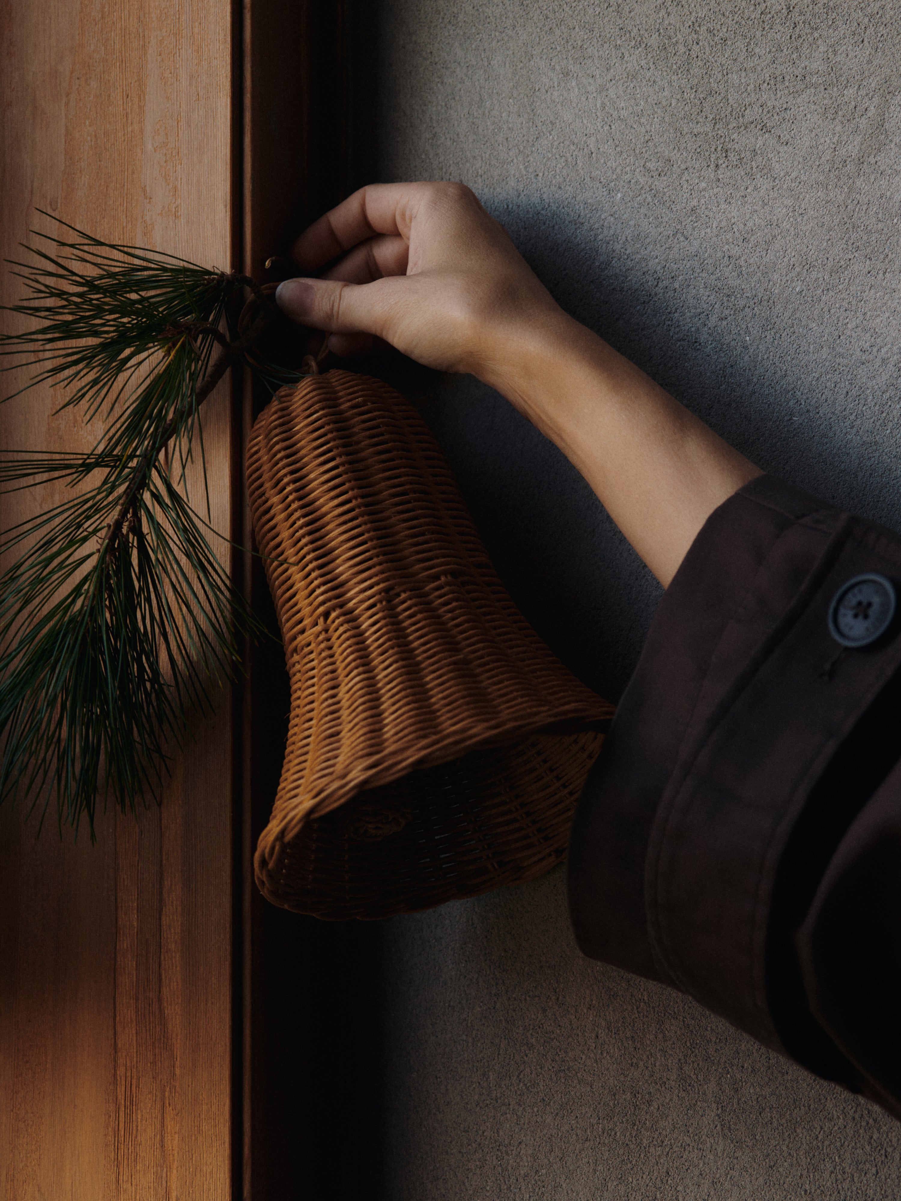 Zestaw dekoracji świątecznych BRAIDED BELLS pleciony rattan