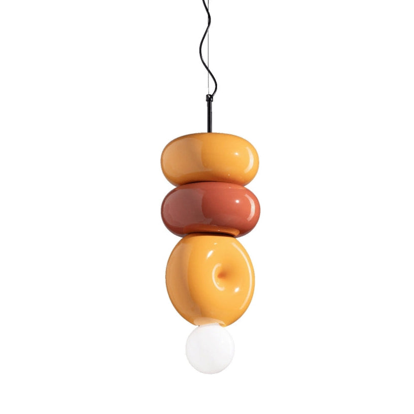 Ceramic Bumbum yellow with orange pendant lamp