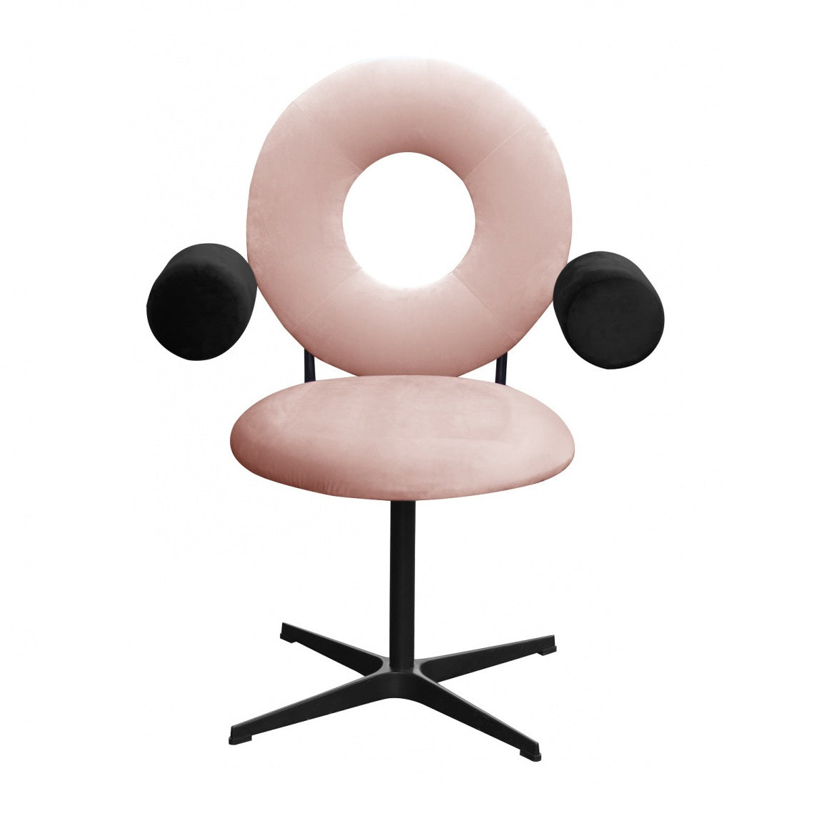Fotel MONOCLE różowy z czarnym Happy Barok    Eye on Design