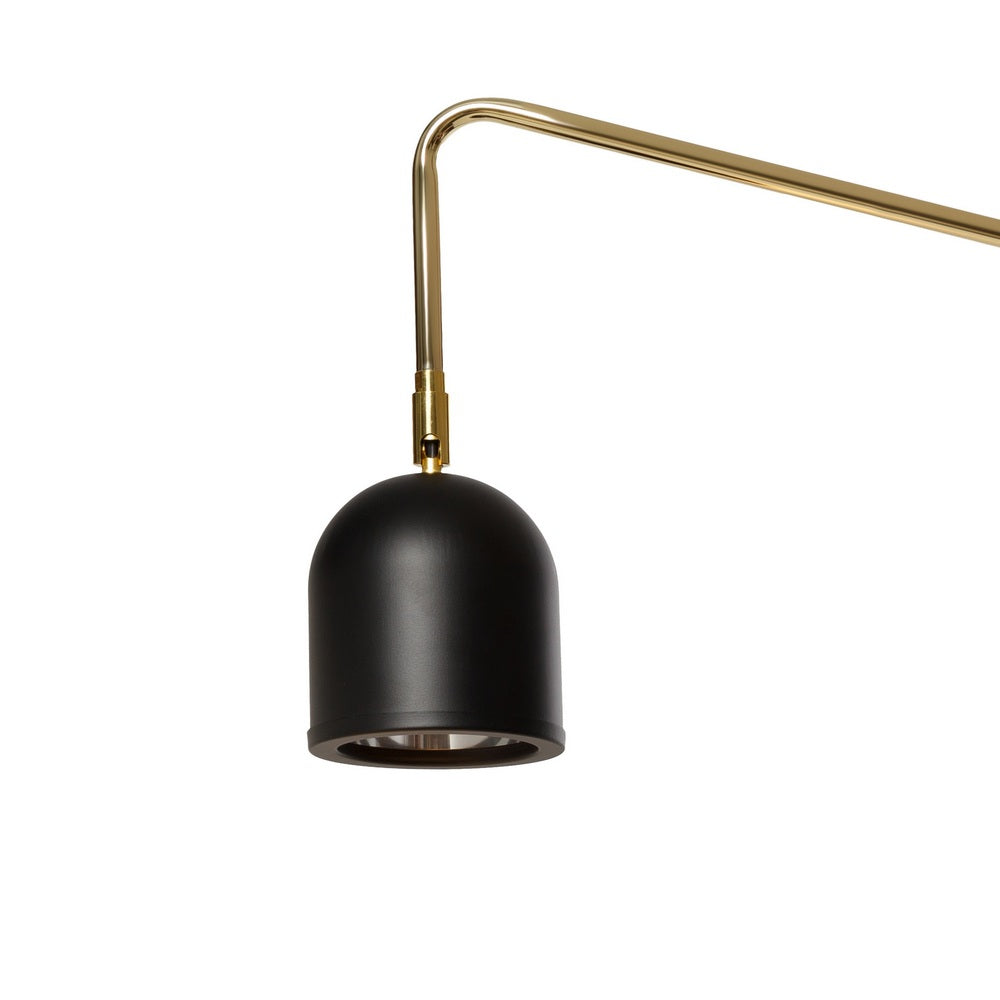 Wandleuchte mit Arm GASPAR schwarz mit Gold