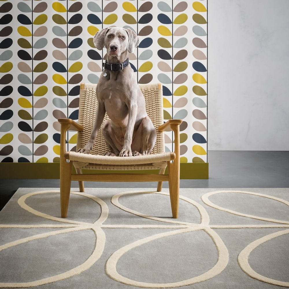 GIANT LINEAR STEM gray carpet with beige [Amelia]