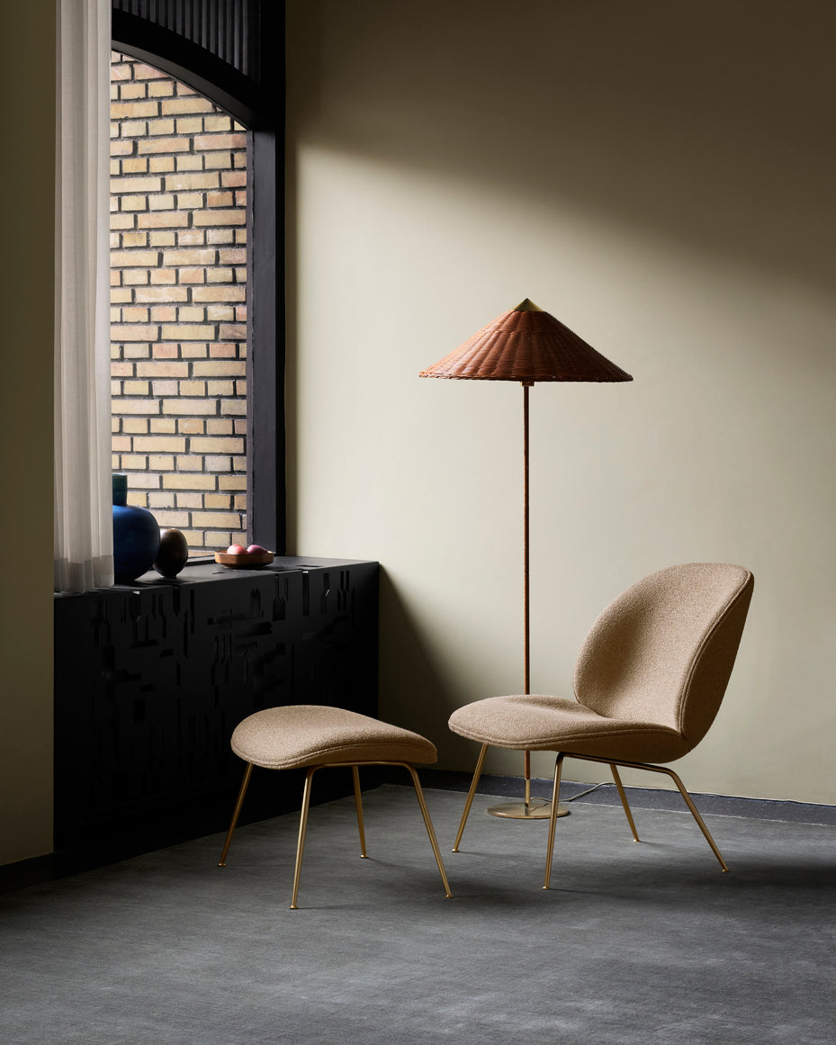 BEETLE upholstered armchair with black base