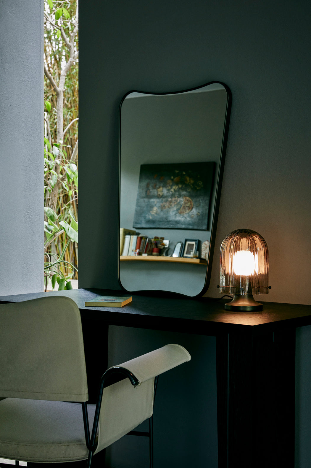 PRIVATE desk black oak veneer