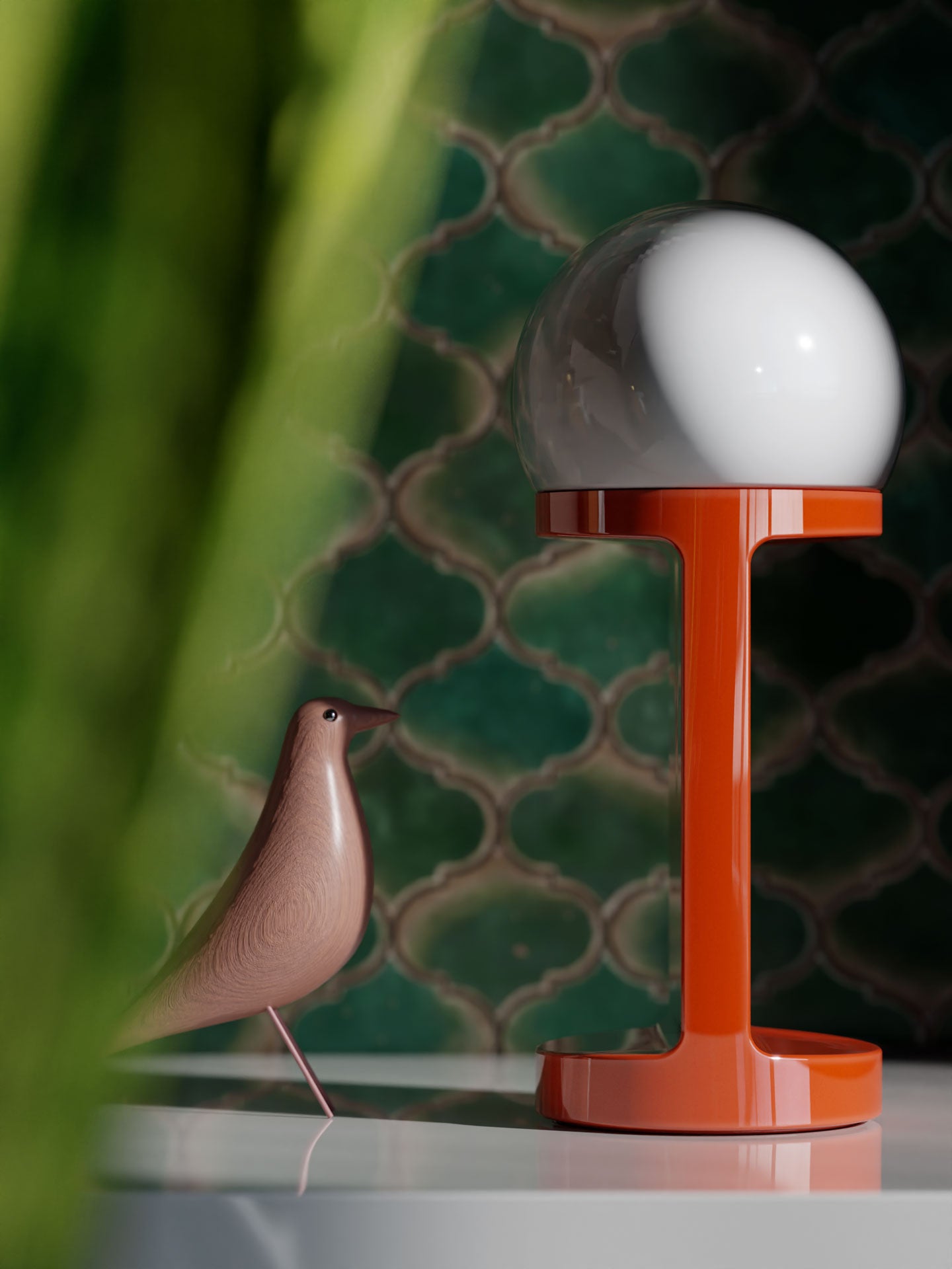 Lampa stołowa ceramiczna HABEA pomarańczowy