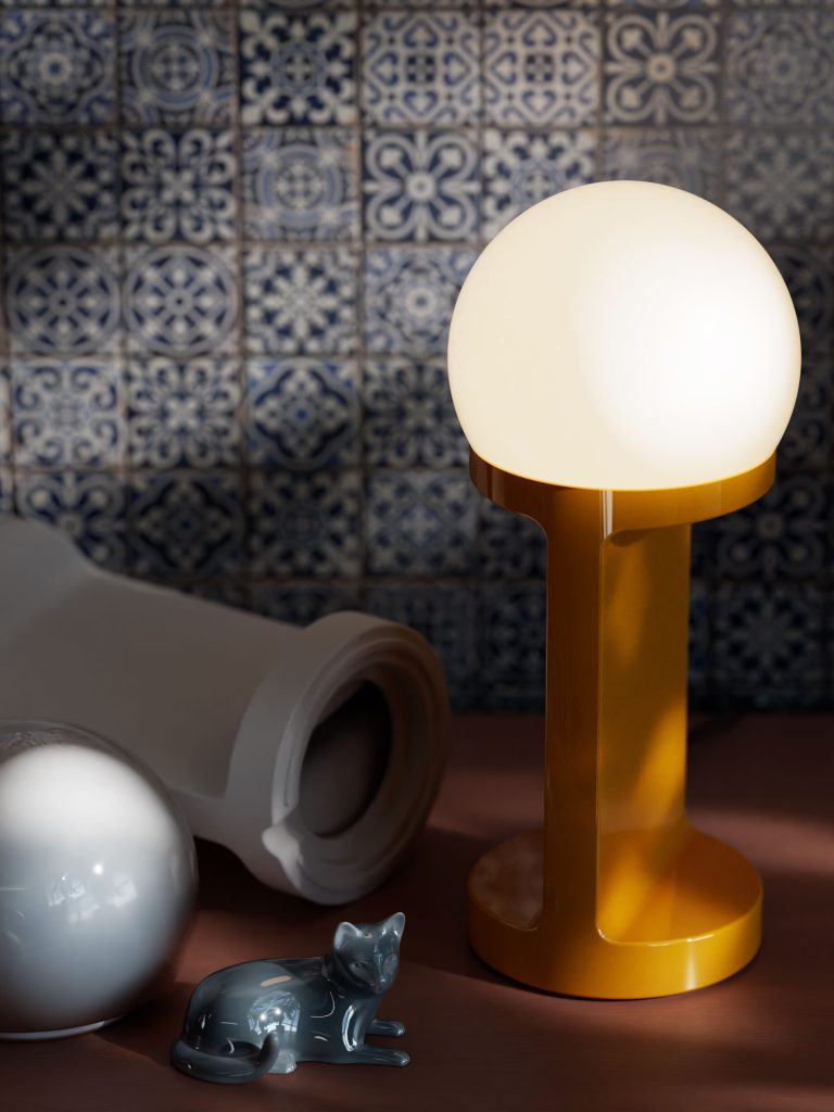 Lampa stołowa ceramiczna HABEA kremowy