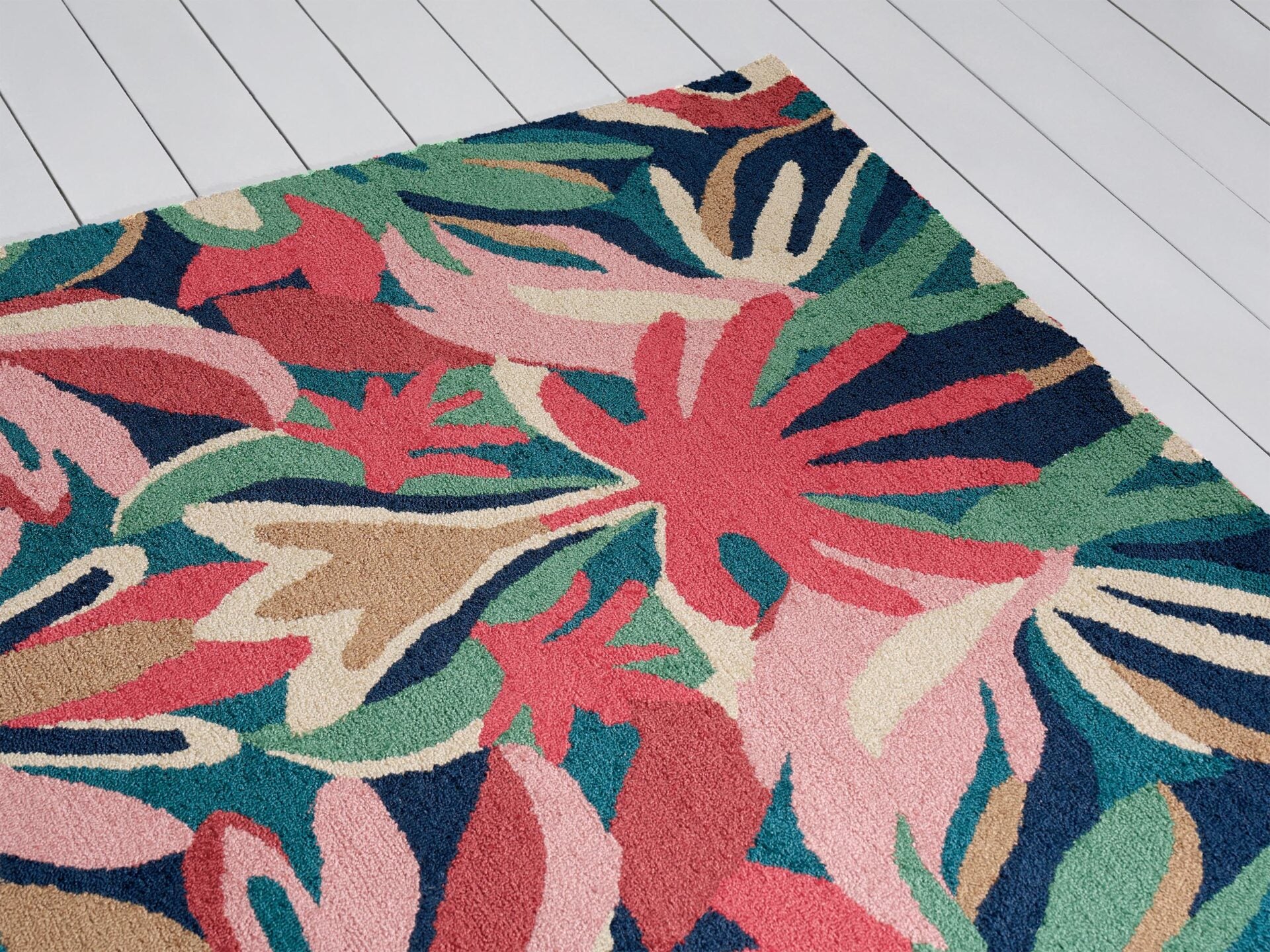 MELORA PINK Outdoor-Teppich grün-pink