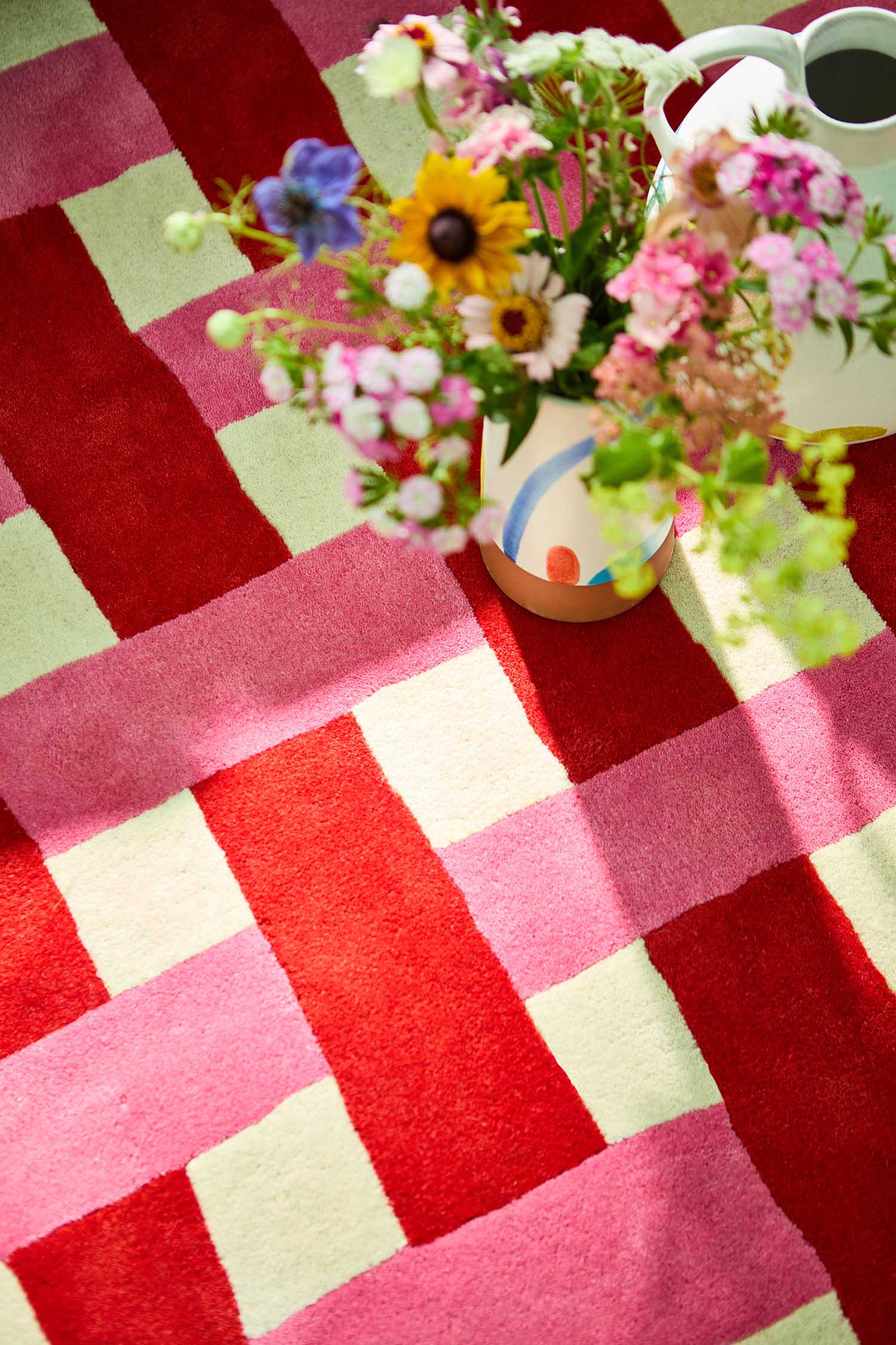 BASKETWEAVE CORAL ROSE Teppich rot-pink