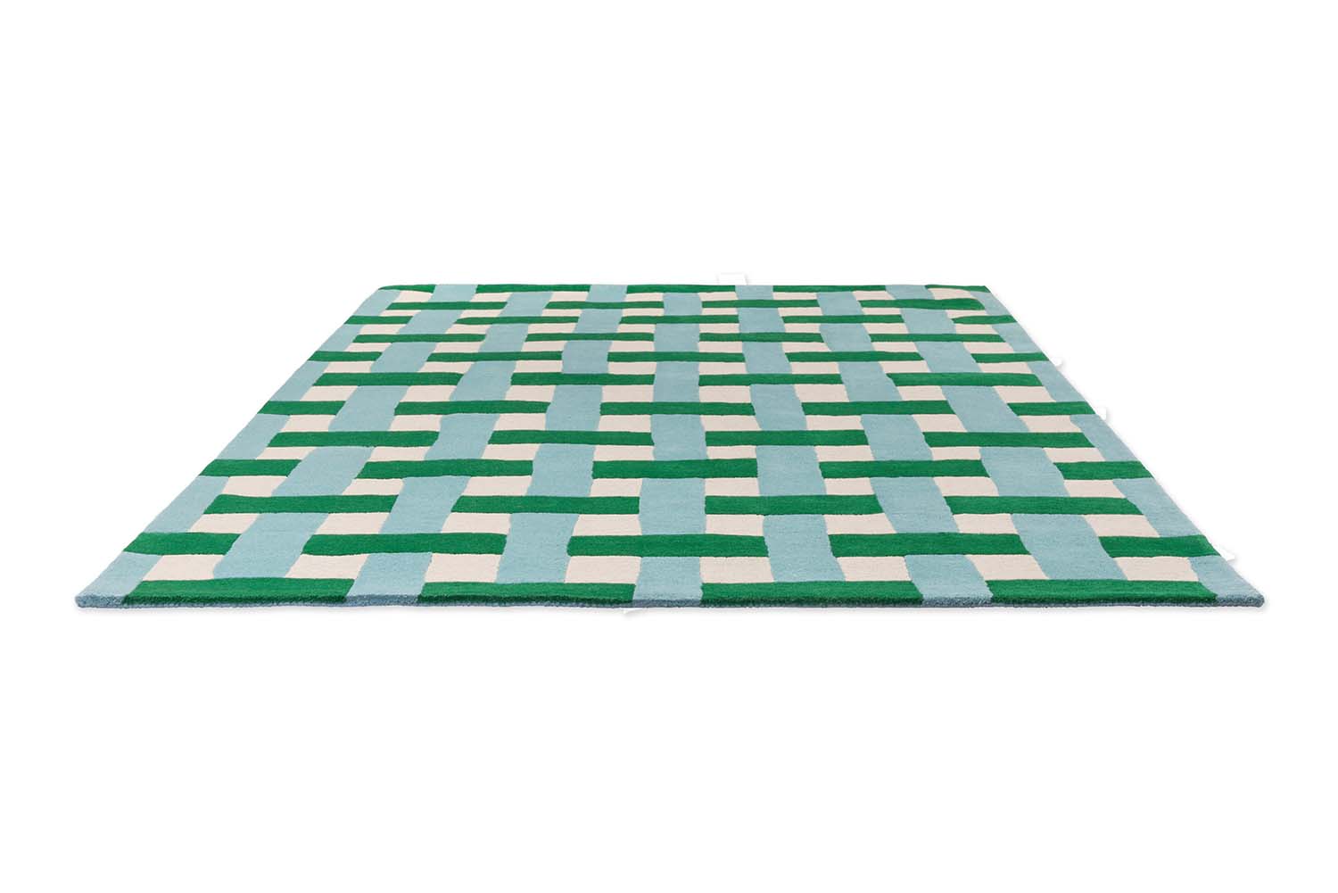 BASKETWEAVE EMERALD AQUAMARINE Teppich grün-blau
