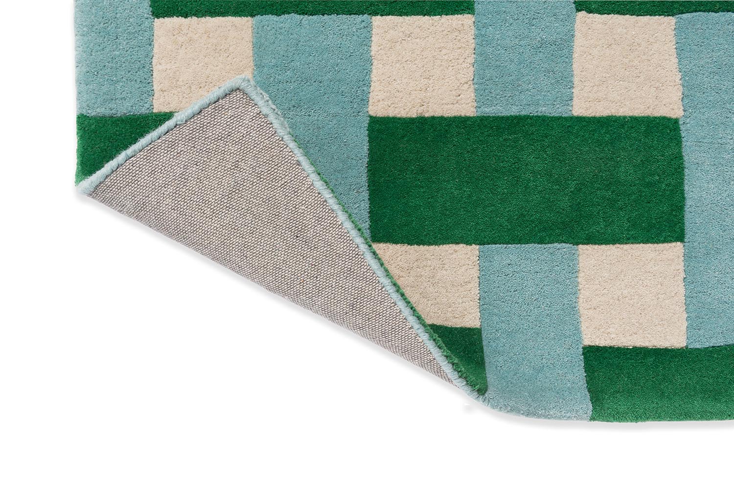 BASKETWEAVE EMERALD AQUAMARINE Teppich grün-blau