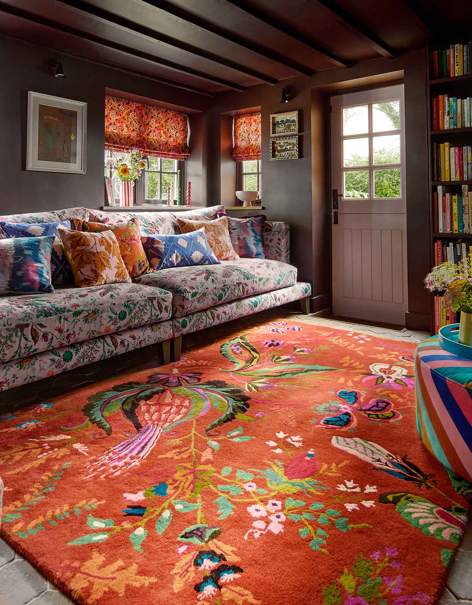 WONDERLAND FLORAL AMBER LAPIS Teppich rot