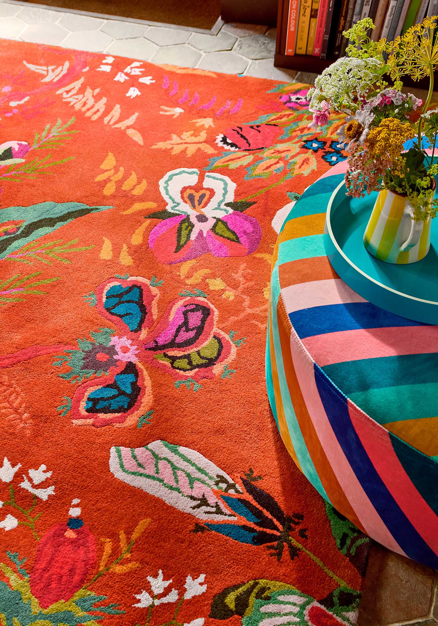 WONDERLAND FLORAL AMBER LAPIS Teppich rot