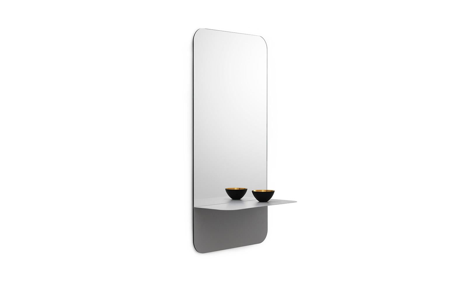Lustro z półką HORIZON VERTICAL szary