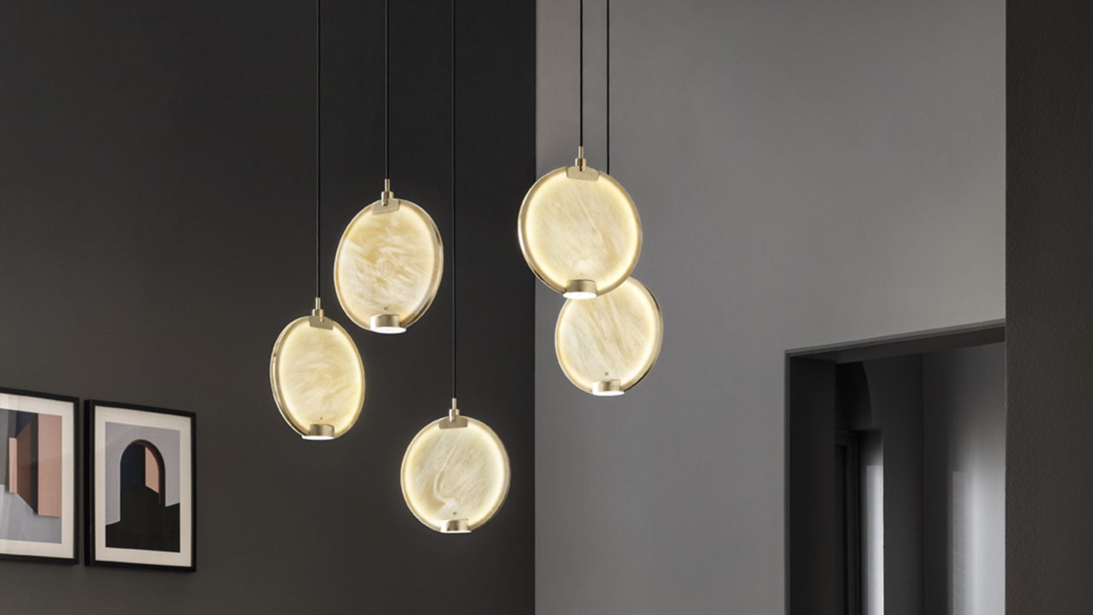 Lampa wisząca HORO S1 szczotkowany mosiądz