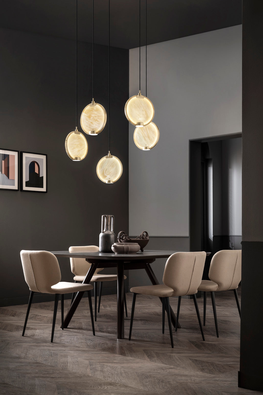 Lampa wisząca HORO S5 szczotkowany mosiądz