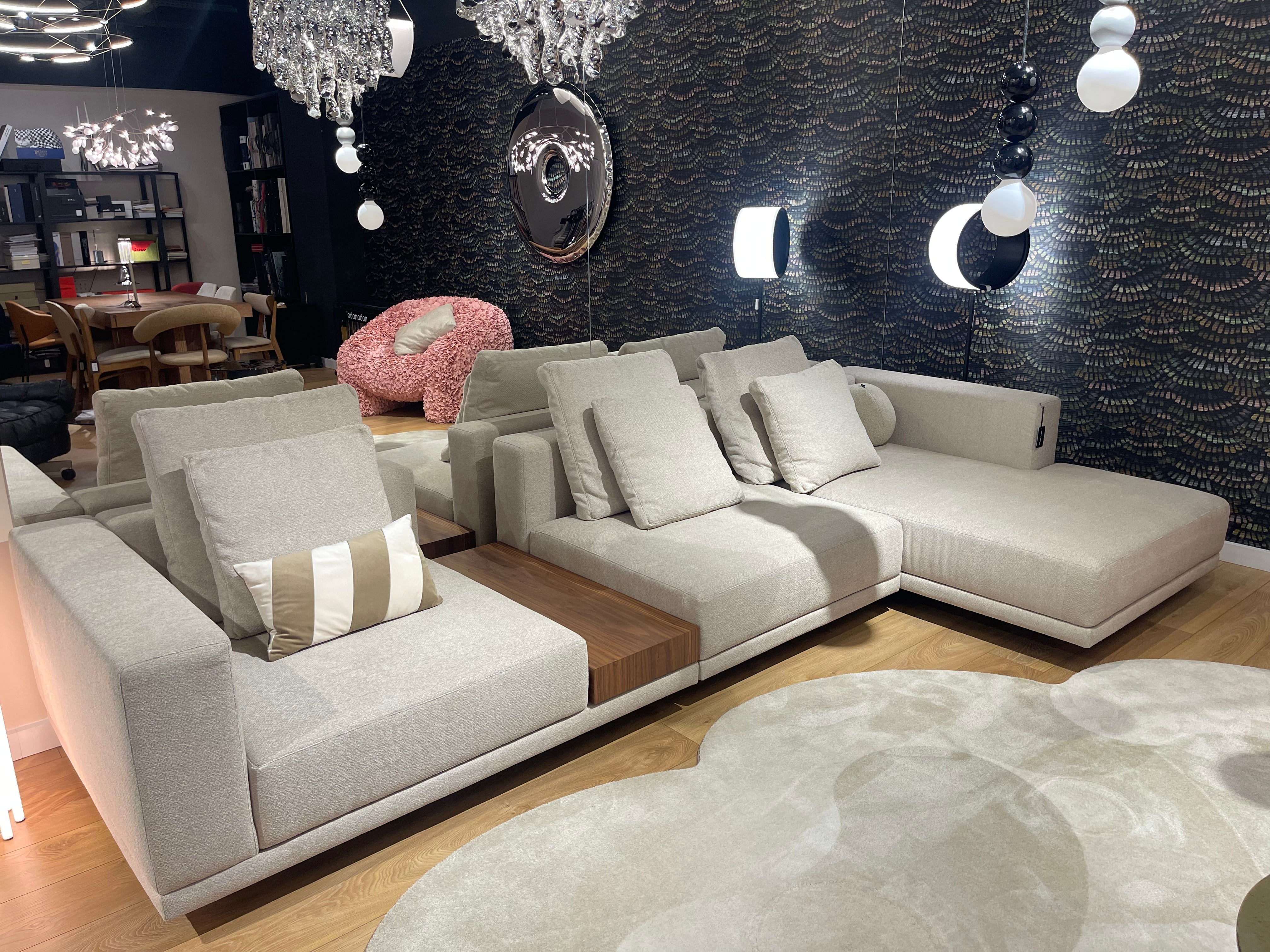 Sofa modułowa z półką prawostronna CLASSIC beżowy - poekspozycyjna