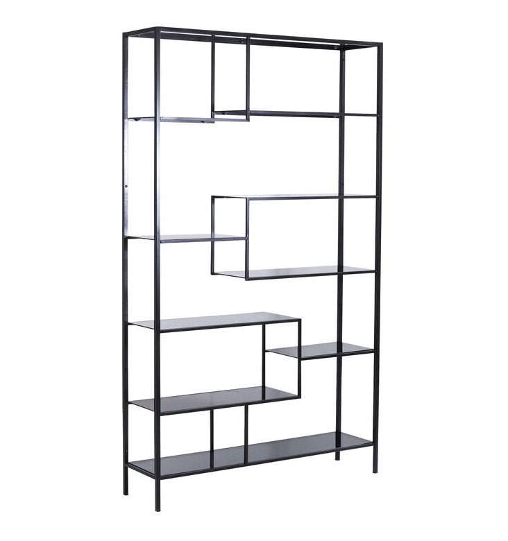 Black loft bookcase