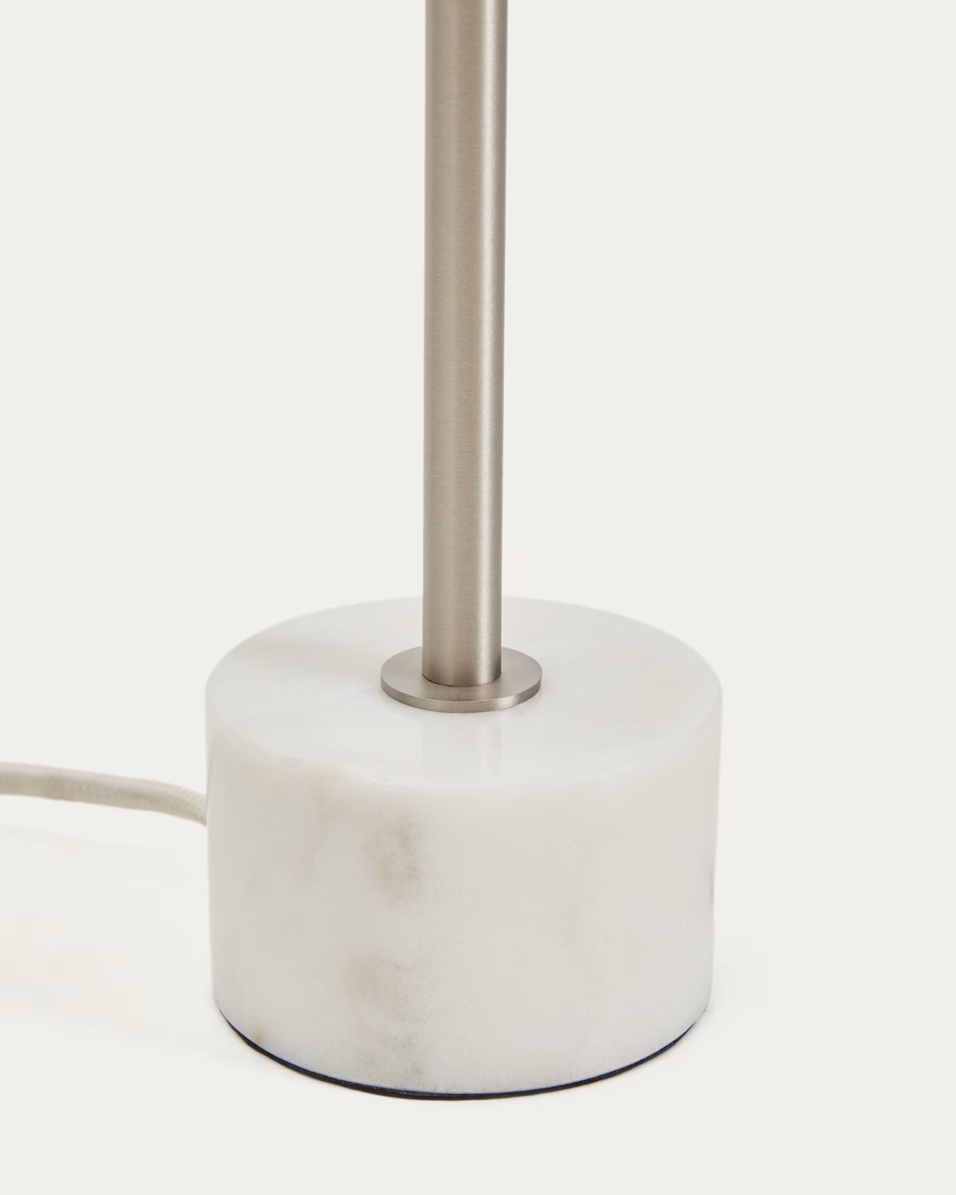 Lampa stołowa LYNOR srebrny z białą marmurową podstawą