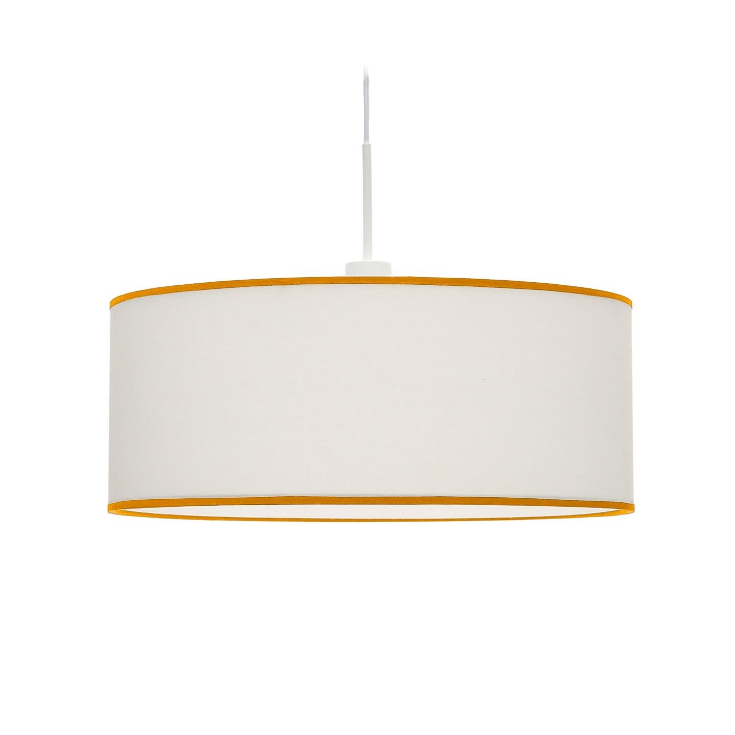 Lampa wisząca BINISALEM biały z musztardowym wykończeniem La Forma 50 cm   Eye on Design