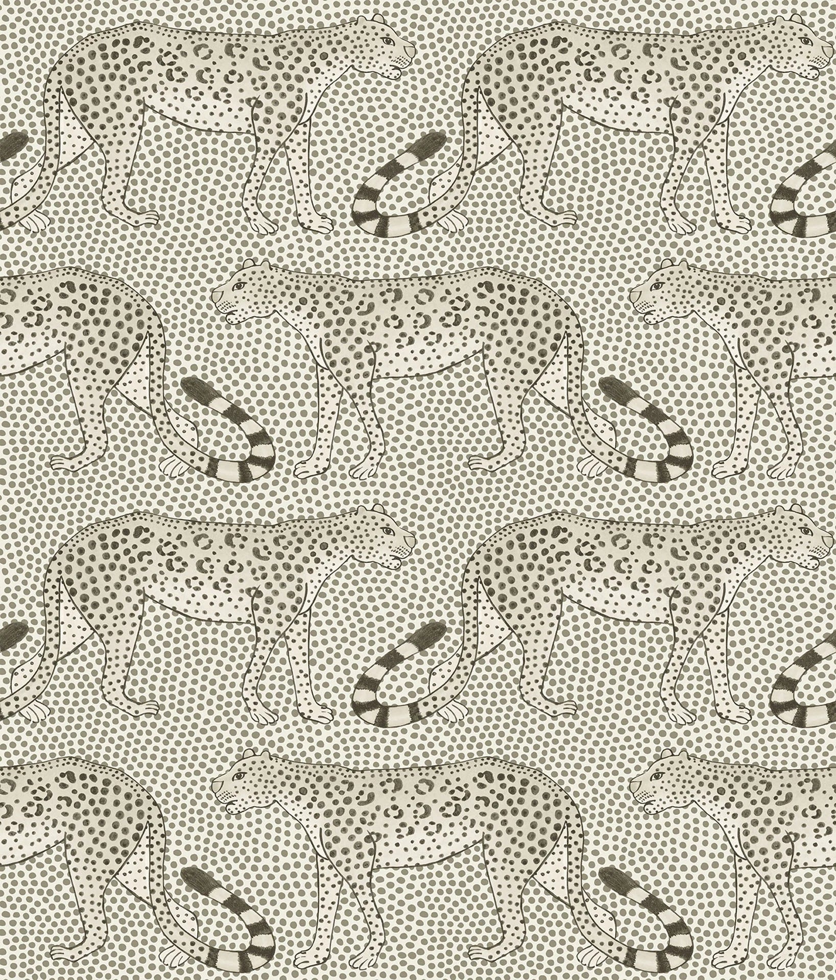 Tapeta THE ARDMORE COLLECTION - Leopard Walk szaro-beżowy Cole & Son    Eye on Design