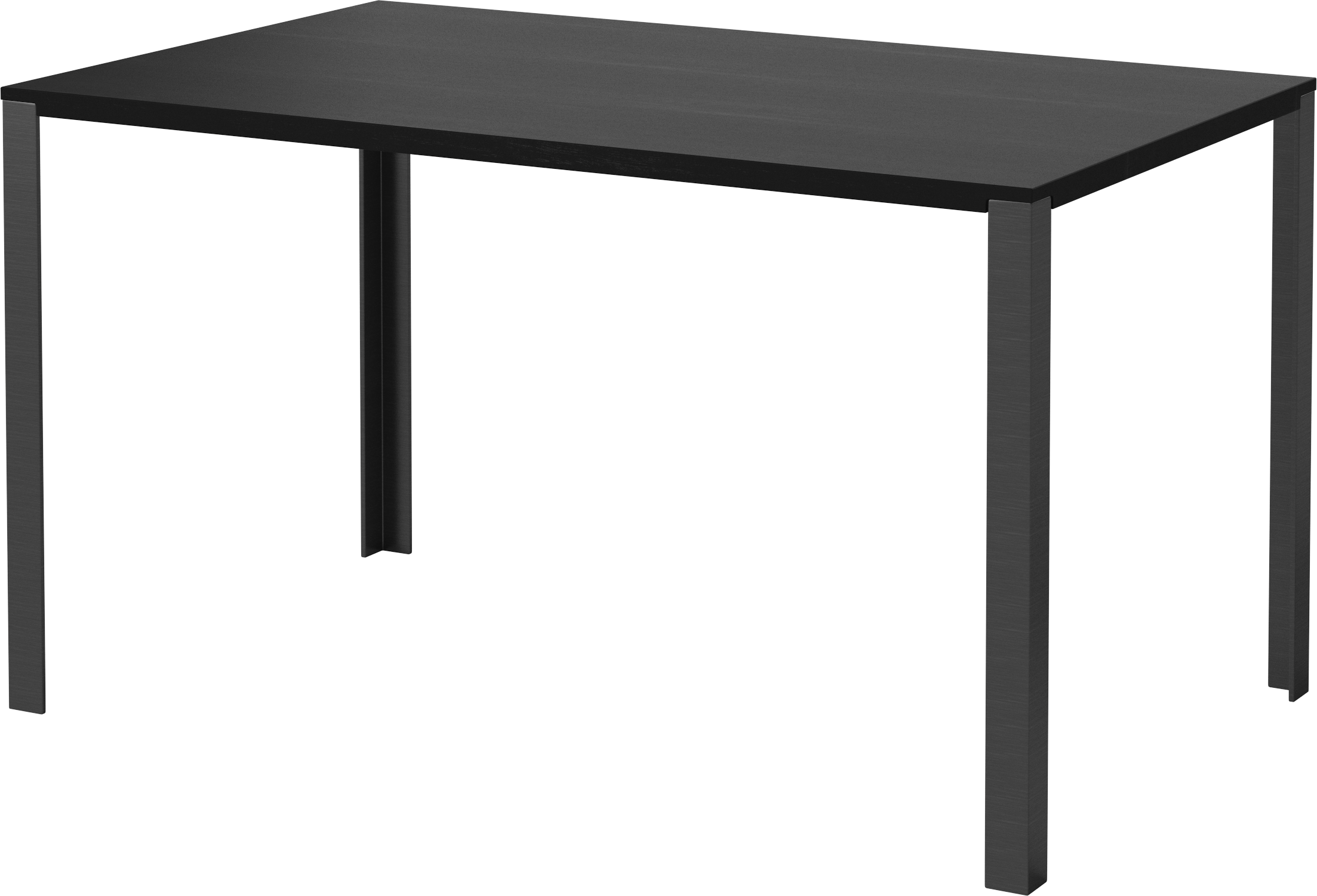 Table link black oak wood with a black base