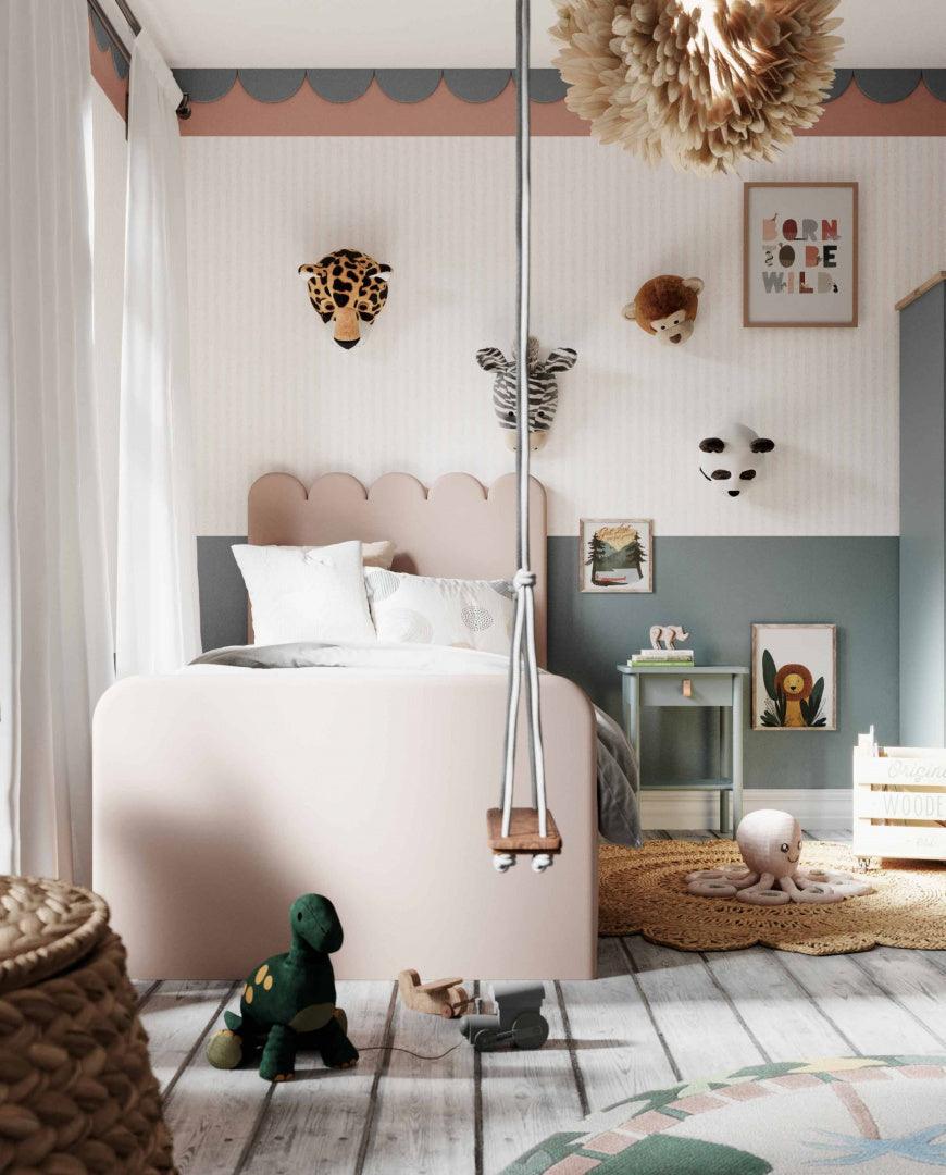 Łóżko tapicerowane POPPI różowy 90 cm x 200 cm Happy Barok    Eye on Design