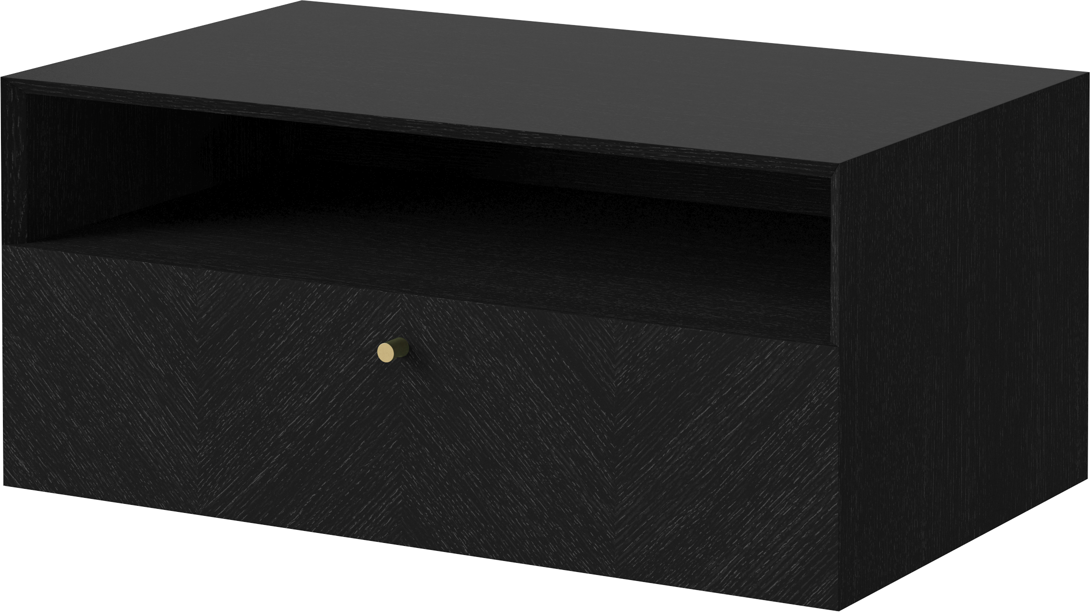 Luxe night cabinet black oak wood