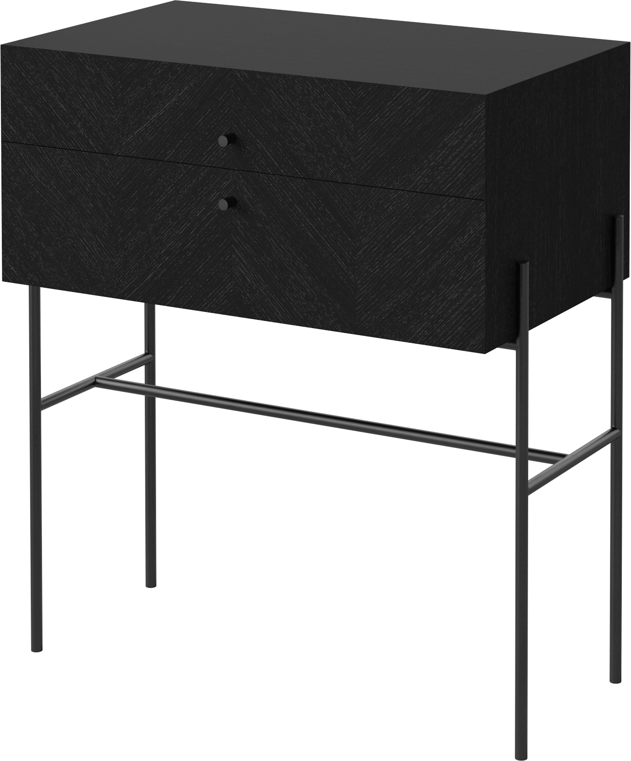 Luxe cabinet black oak wood with black base