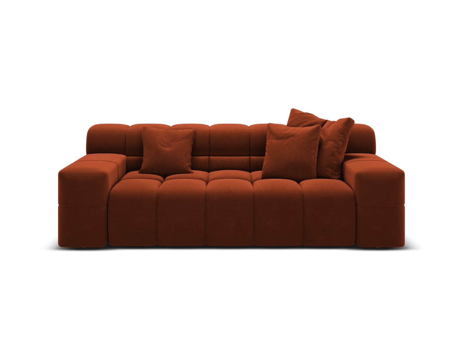 Sofa aksamitna 2-osobowa AGAVE ceglasty