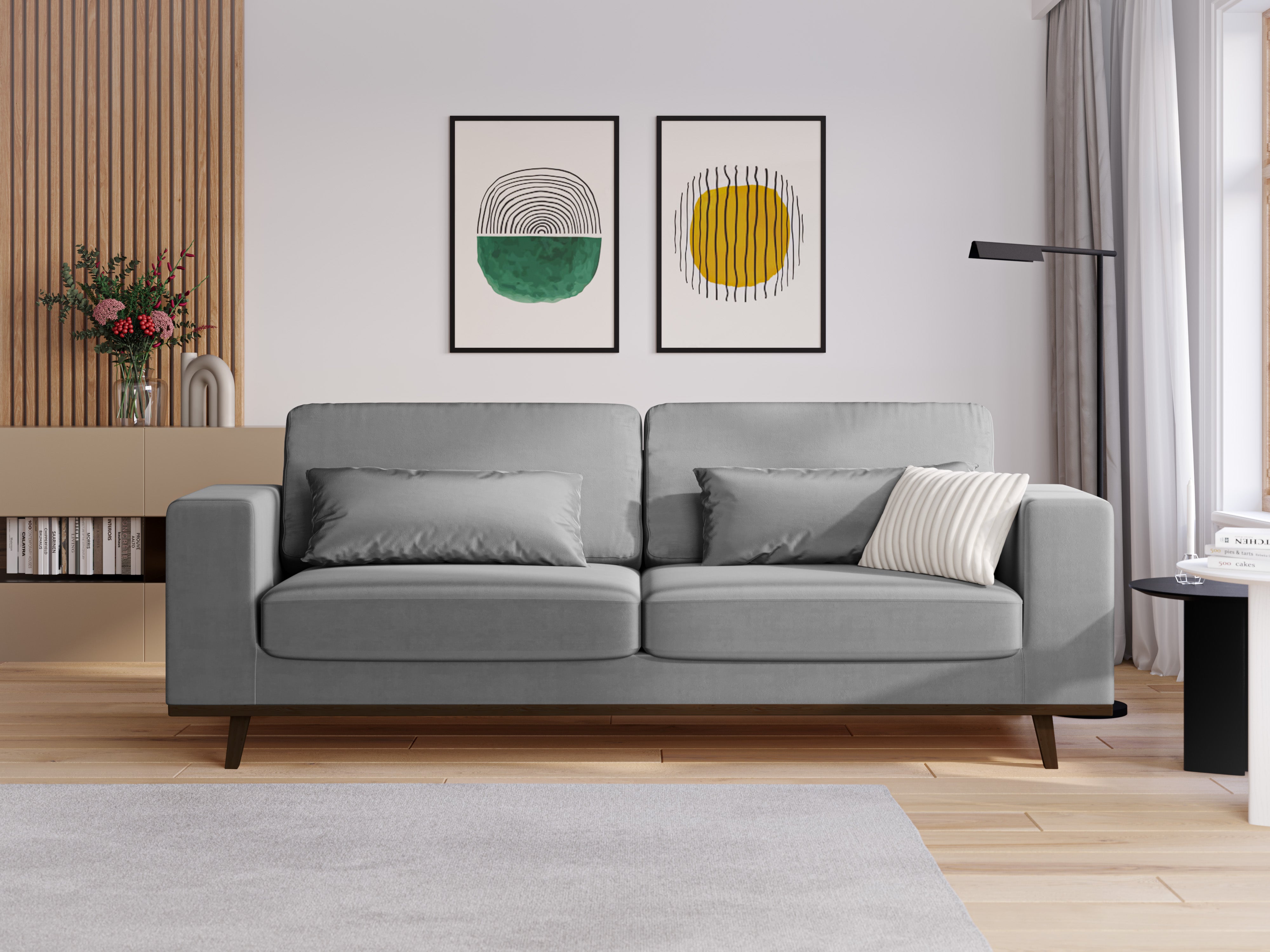 Sofa aksamitna 2-osobowa HEBE szary Mazzini Sofas    Eye on Design