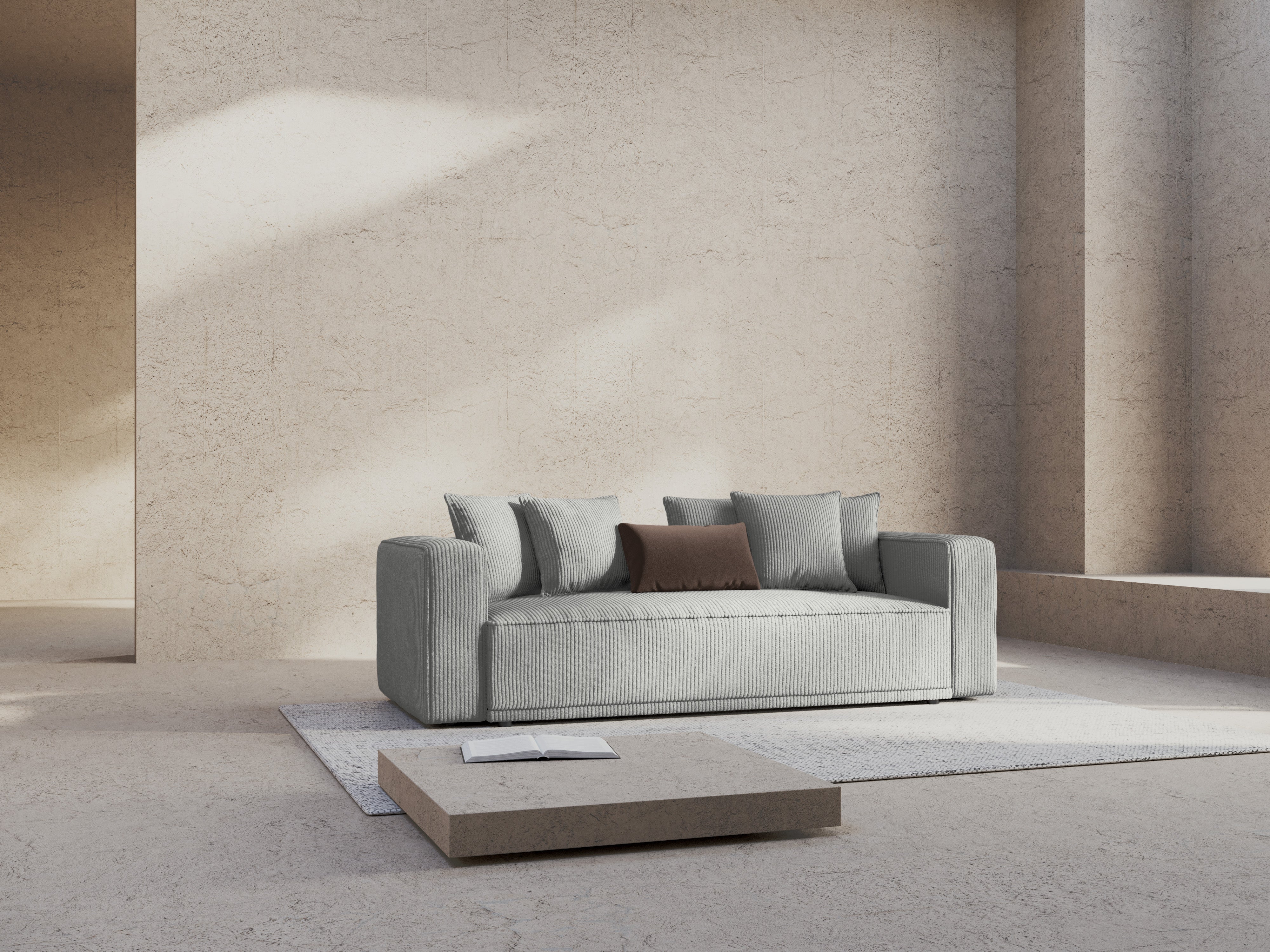 Sofa z funkcją spania RIBES szary sztruks