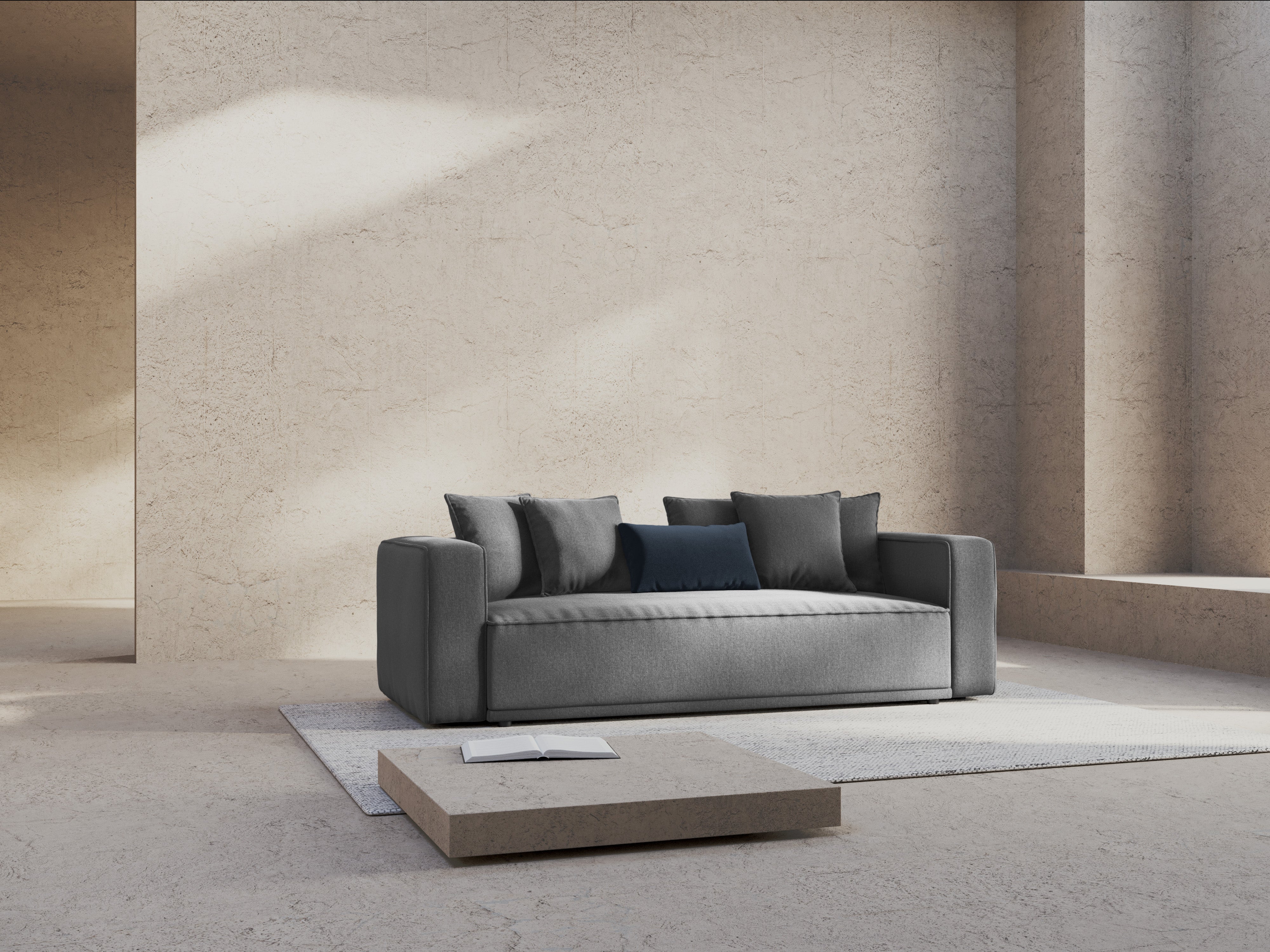 Sofa z funkcją spania RIBES szary szenil