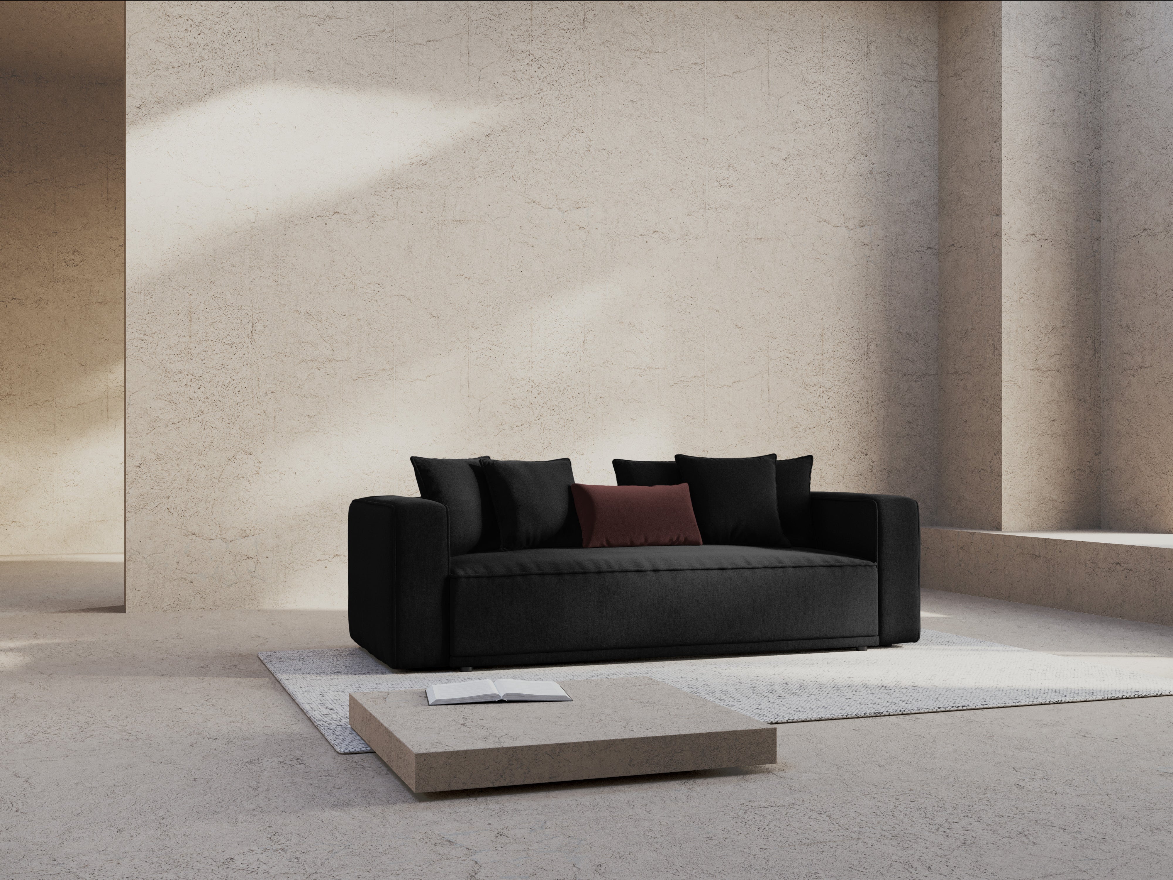Sofa z funkcją spania RIBES czarny szenil